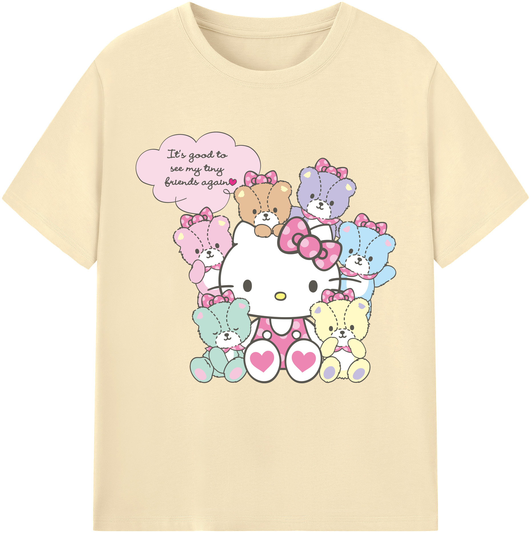 （画像用） Hello Kitty ハローキティ 綿100％半袖Tシャツ（フロントプリント）
