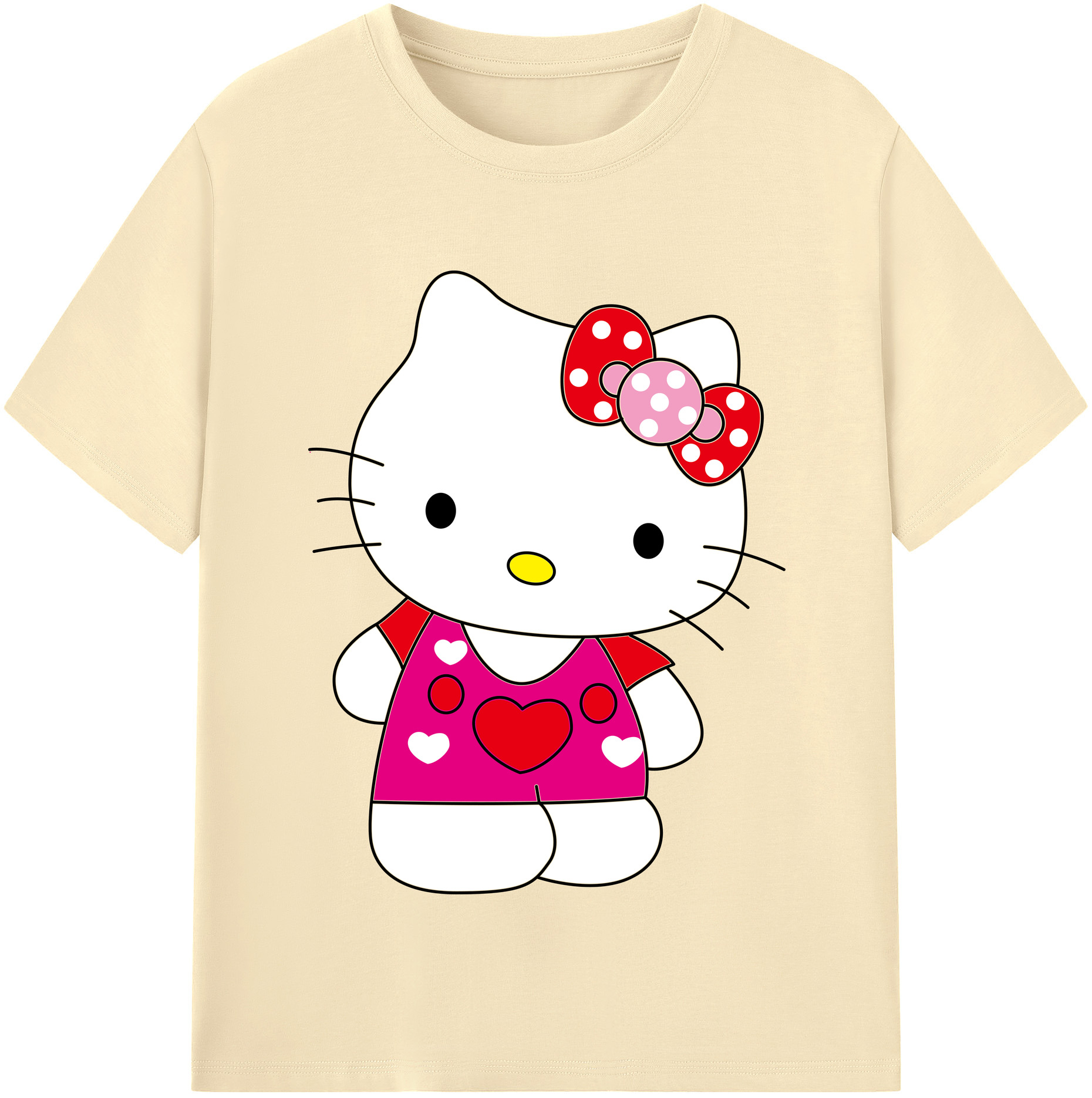 （画像用） Hello Kitty ハローキティ 綿100％半袖Tシャツ（フロントプリント）