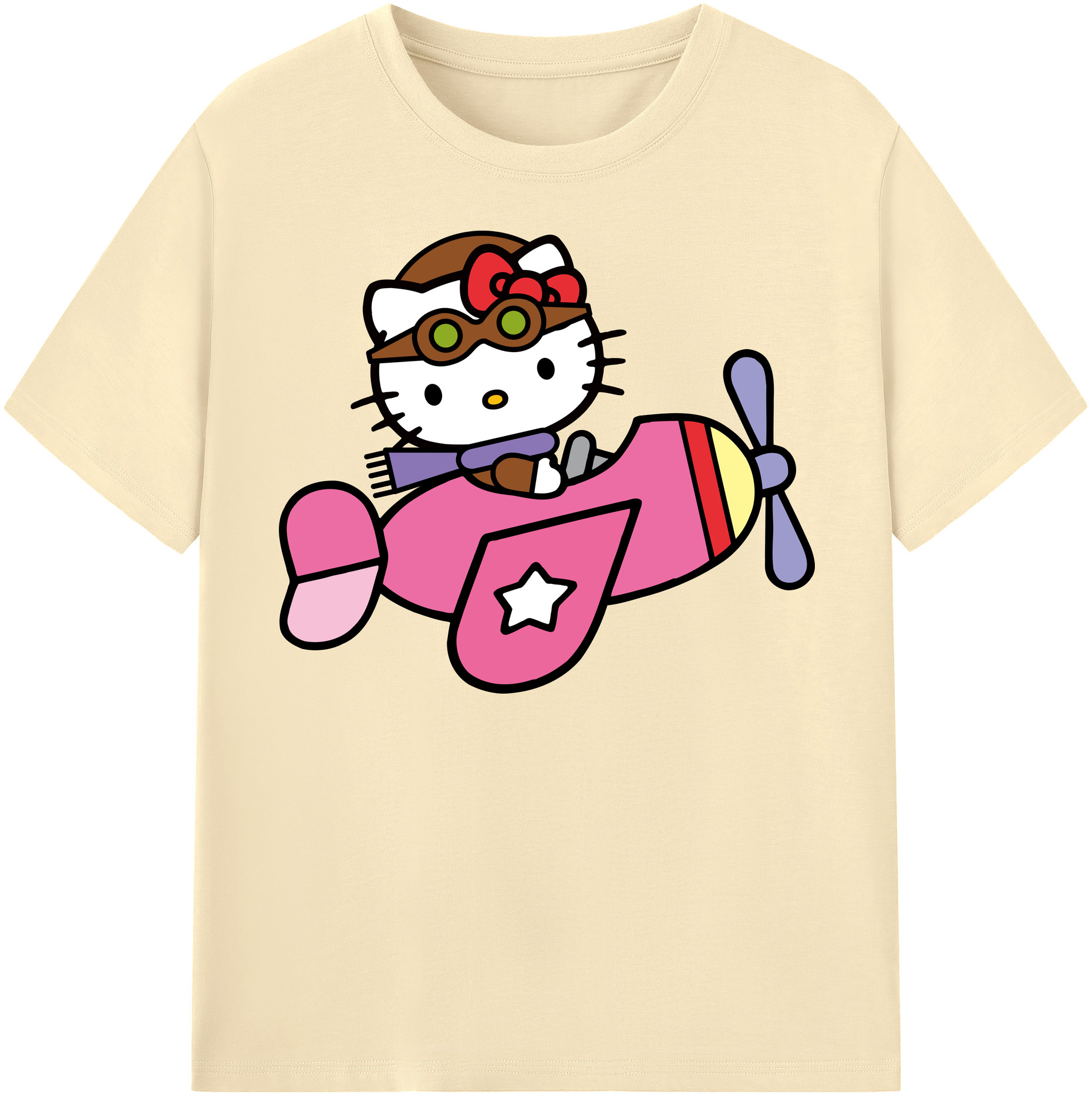 （画像用） Hello Kitty ハローキティ 綿100％半袖Tシャツ（フロントプリント）