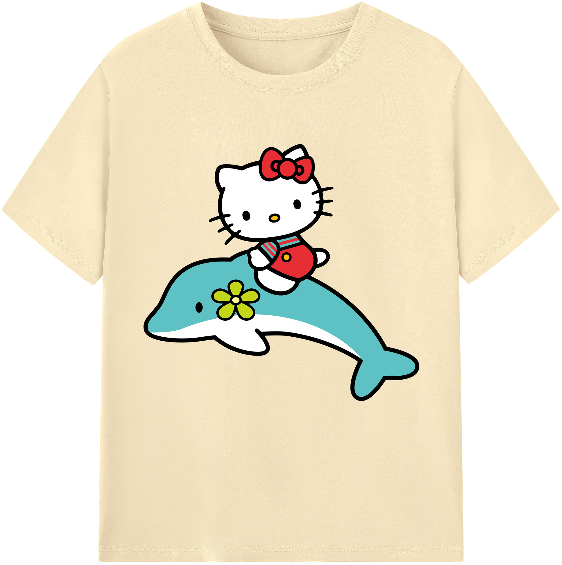（画像用） Hello Kitty ハローキティ 綿100％半袖Tシャツ（フロントプリント）