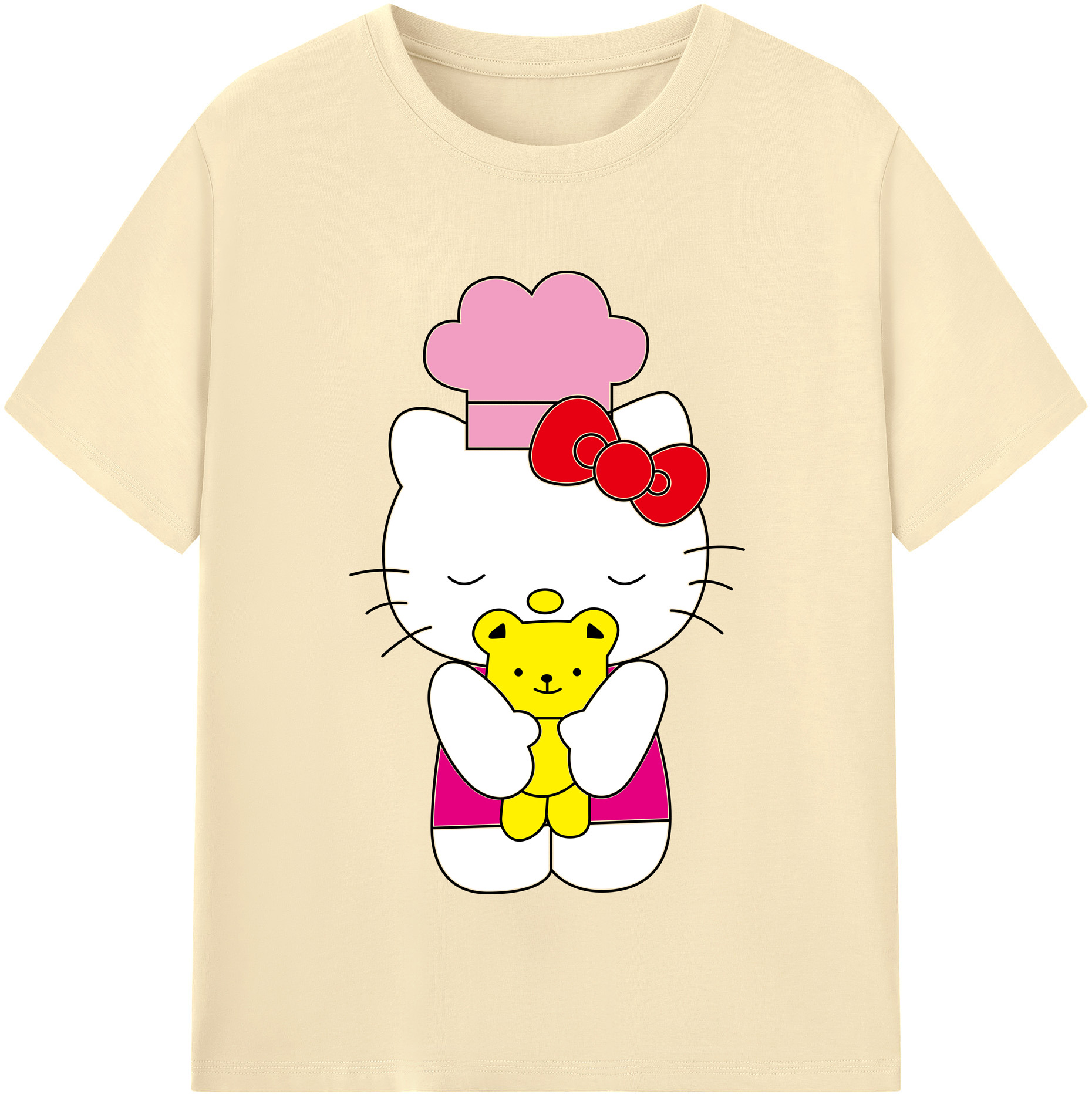 （画像用） Hello Kitty ハローキティ 綿100％半袖Tシャツ（フロントプリント）