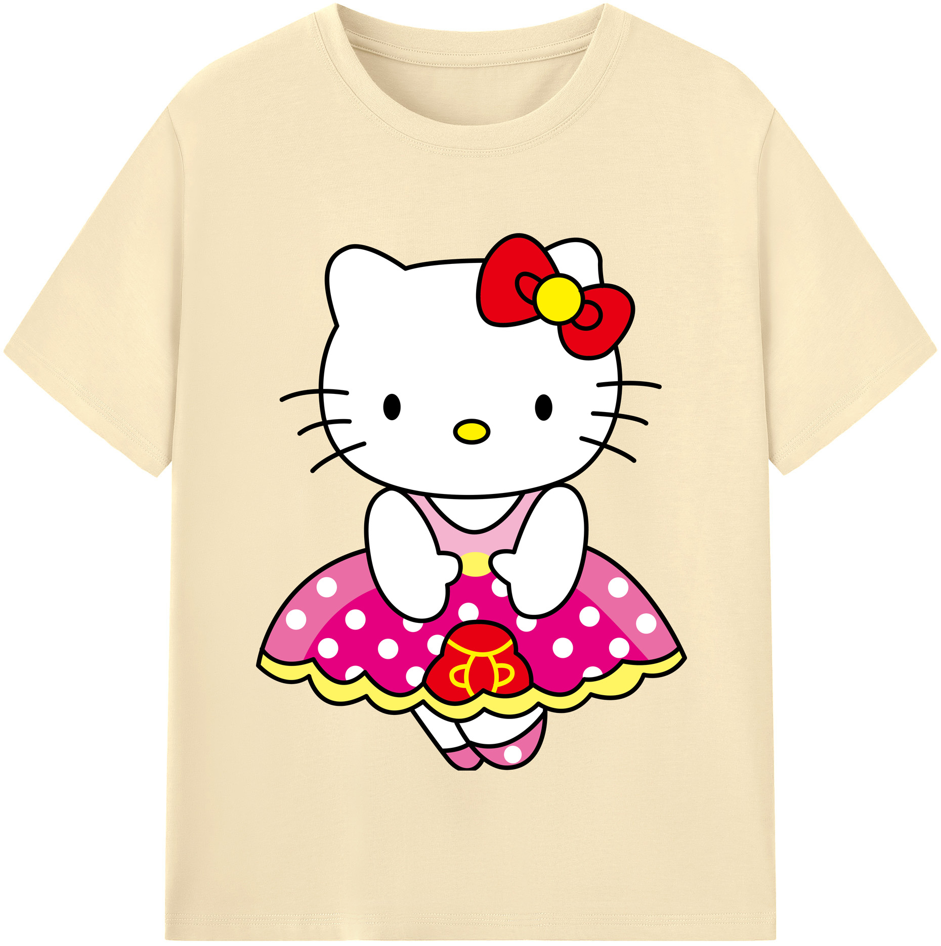 （画像用） Hello Kitty ハローキティ 綿100％半袖Tシャツ（フロントプリント）