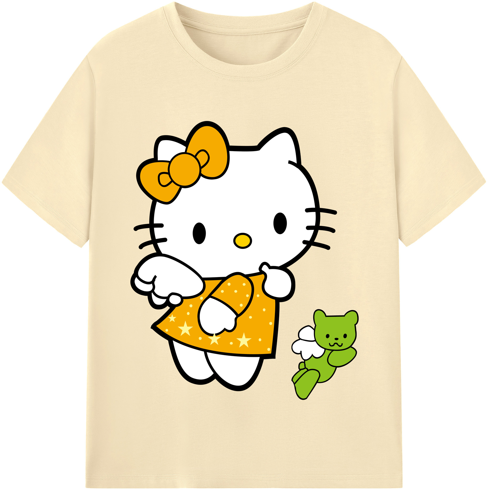 （画像用） Hello Kitty ハローキティ 綿100％半袖Tシャツ（フロントプリント）