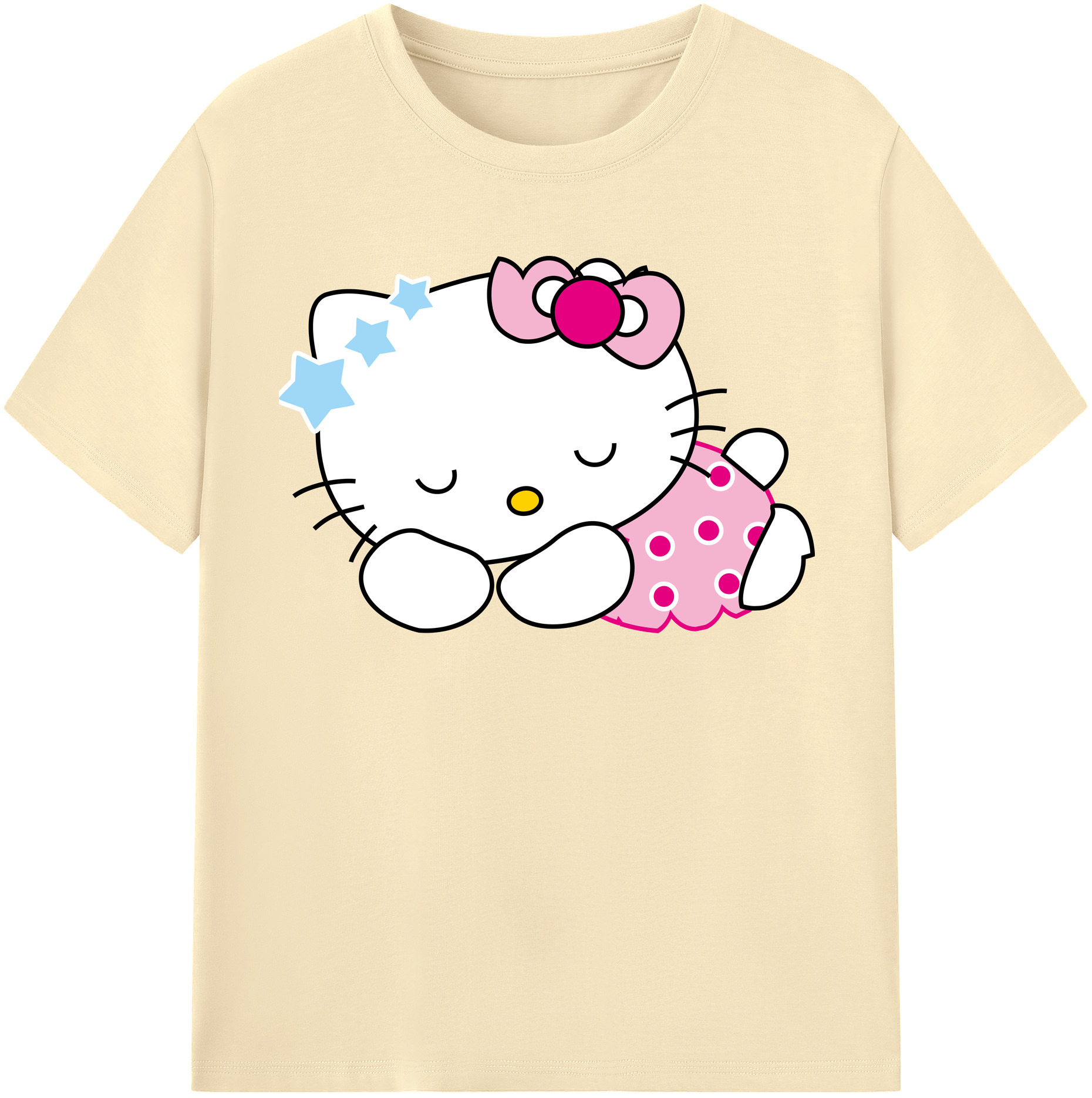 （画像用） Hello Kitty ハローキティ 綿100％半袖Tシャツ（フロントプリント）