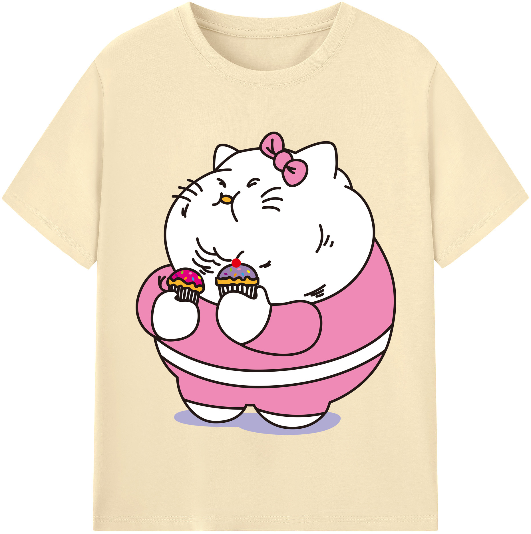 （画像用） Hello Kitty ハローキティ 綿100％半袖Tシャツ（フロントプリント）