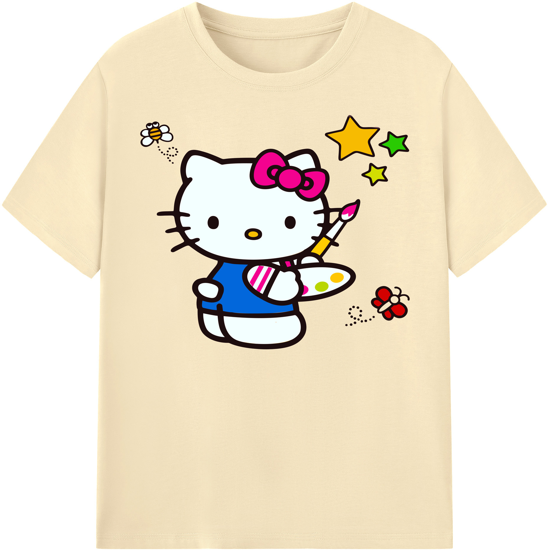（画像用） Hello Kitty ハローキティ 綿100％半袖Tシャツ（フロントプリント）