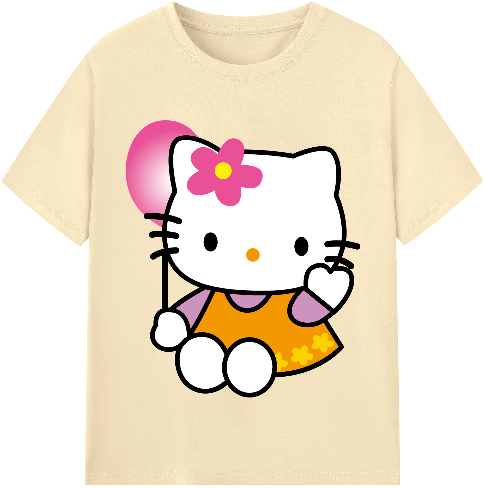 （画像用） Hello Kitty ハローキティ 綿100％半袖Tシャツ（フロントプリント）