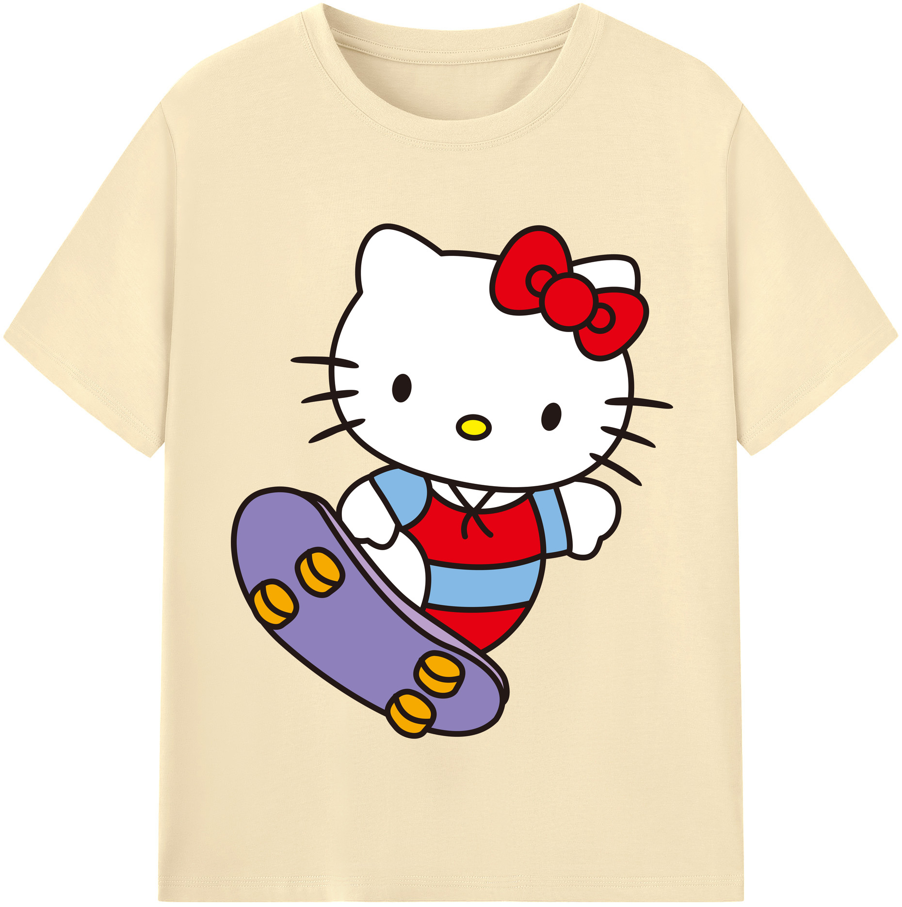 （画像用） Hello Kitty ハローキティ 綿100％半袖Tシャツ（フロントプリント）