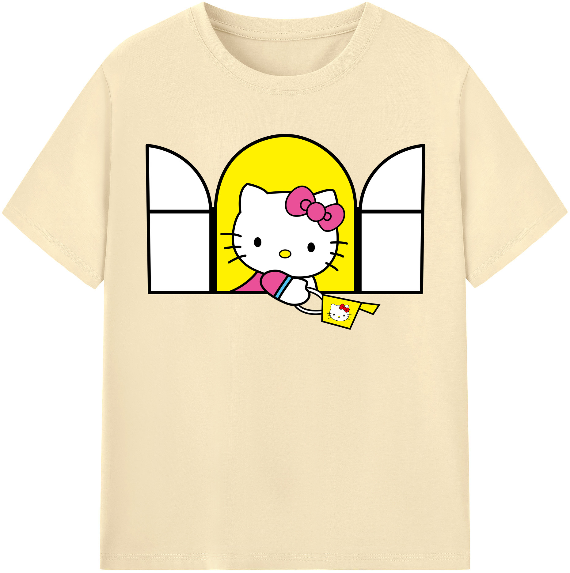 （画像用） Hello Kitty ハローキティ 綿100％半袖Tシャツ（フロントプリント）