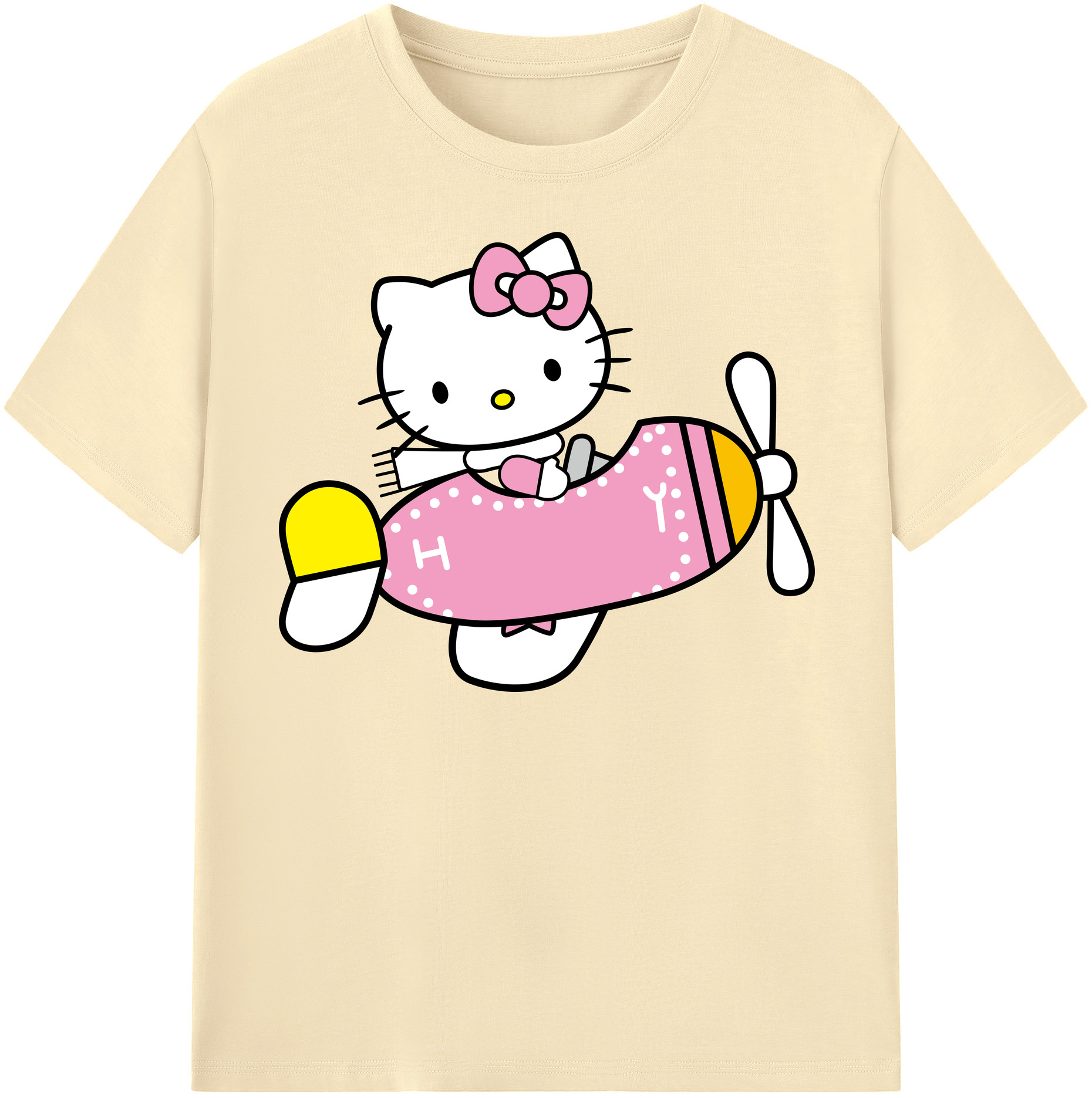（画像用） Hello Kitty ハローキティ 綿100％半袖Tシャツ（フロントプリント）