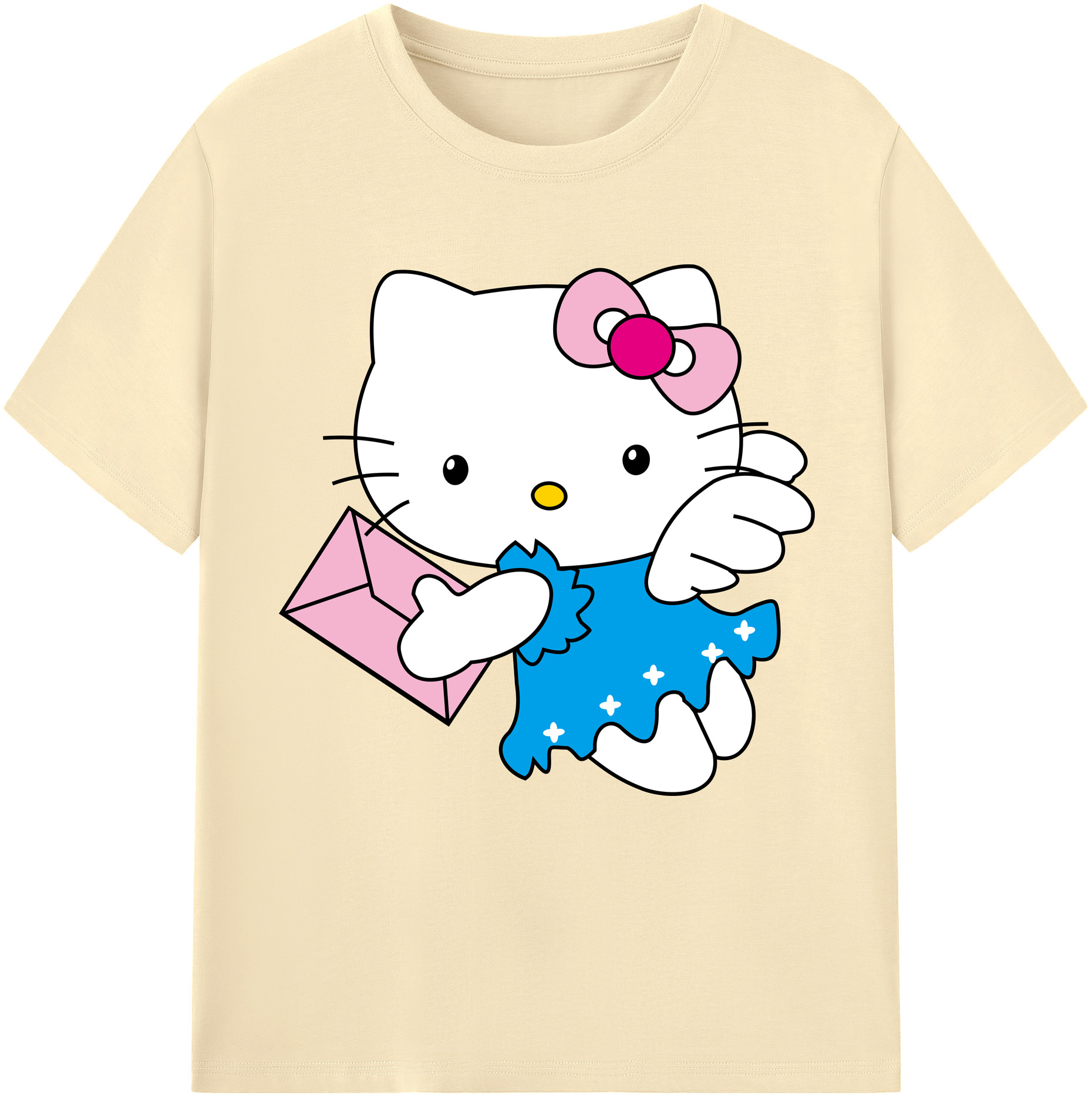 （画像用） Hello Kitty ハローキティ 綿100％半袖Tシャツ（フロントプリント）