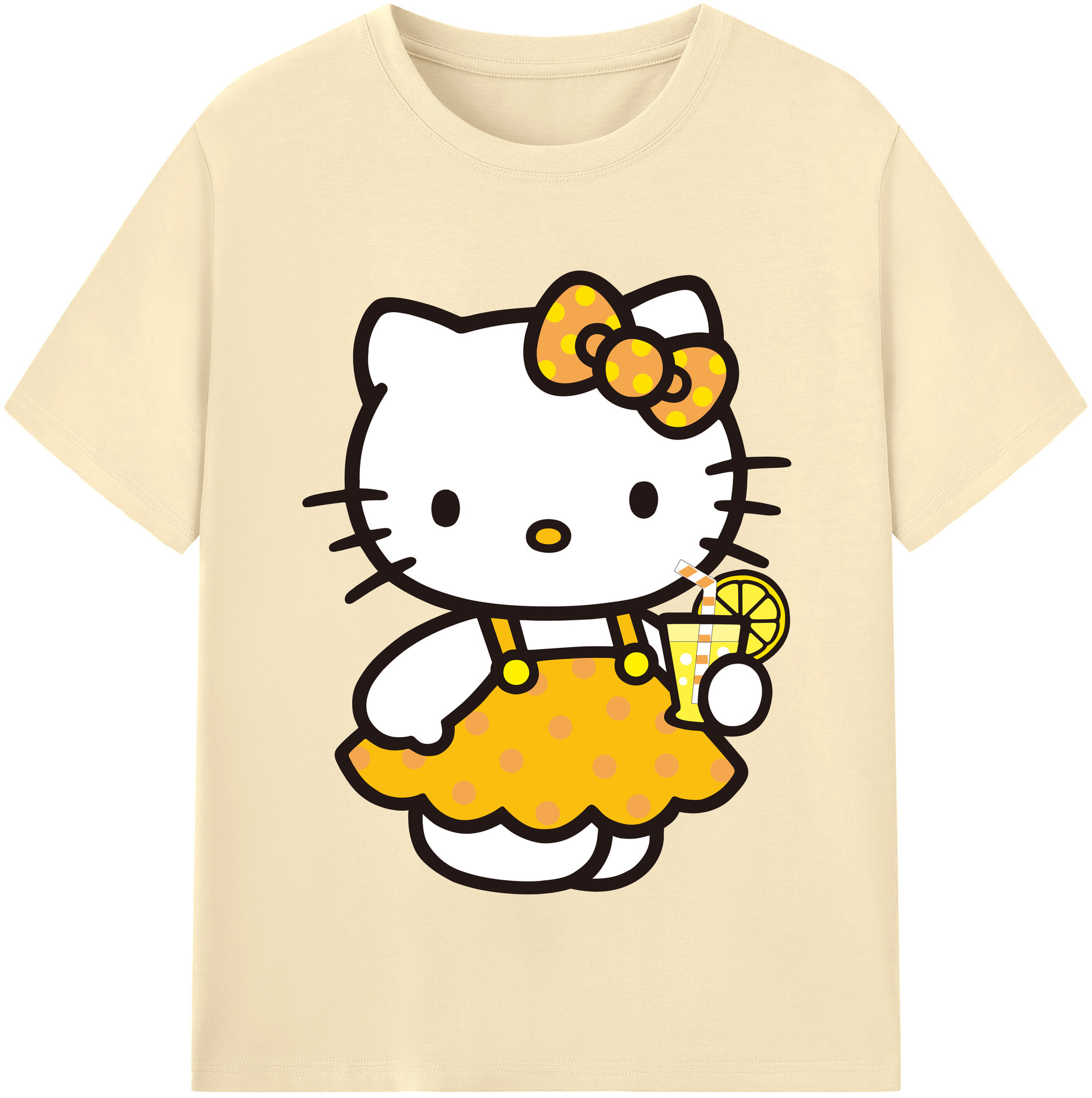 （画像用） Hello Kitty ハローキティ 綿100％半袖Tシャツ（フロントプリント）
