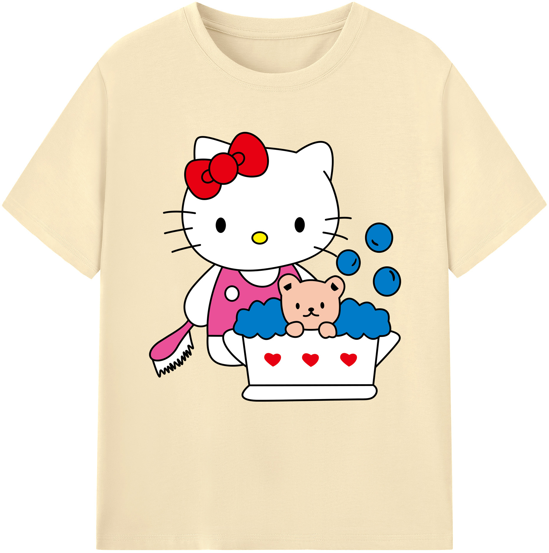 （画像用） Hello Kitty ハローキティ 綿100％半袖Tシャツ（フロントプリント）