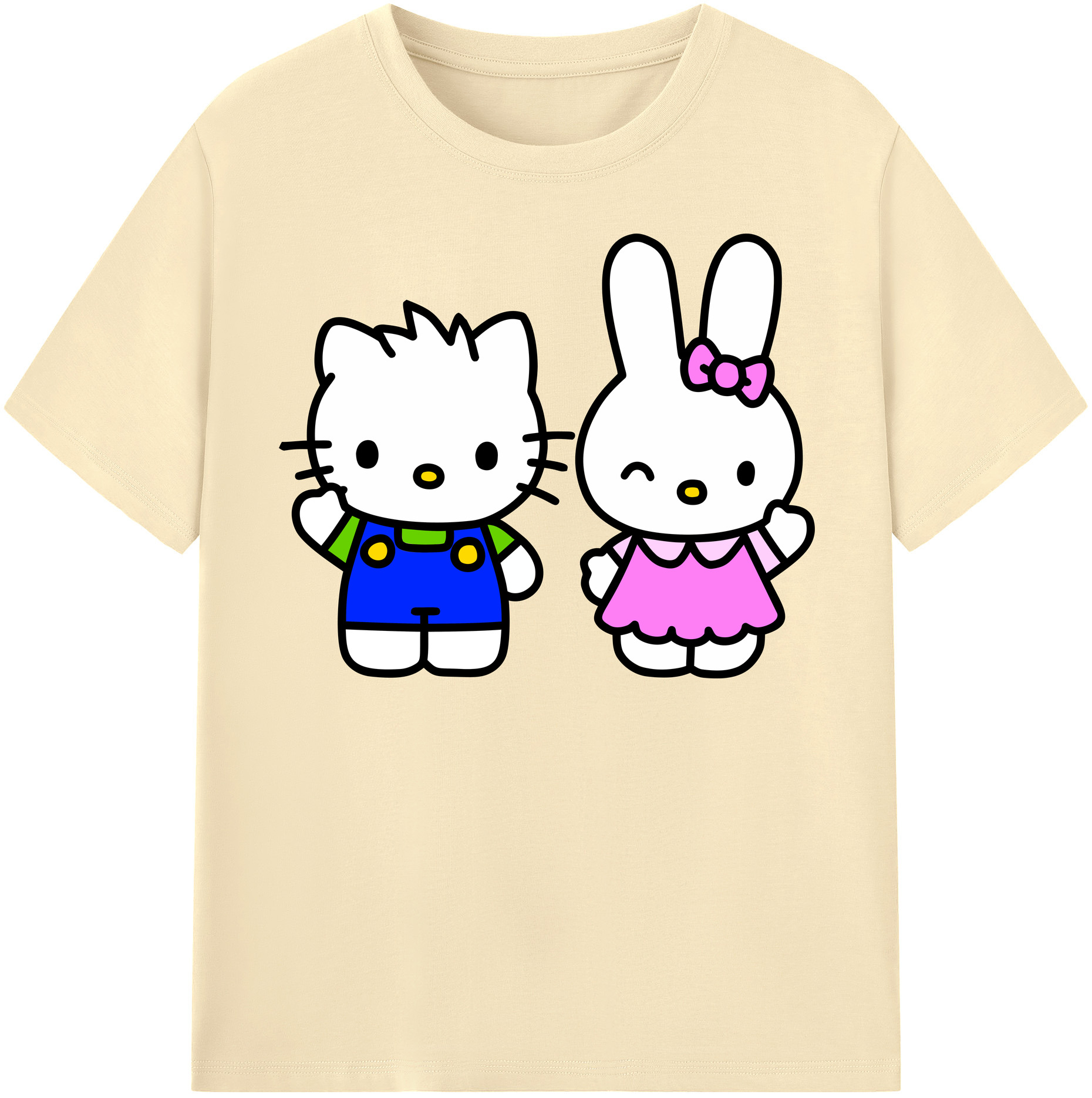 （画像用） Hello Kitty ハローキティ 綿100％半袖Tシャツ（フロントプリント）