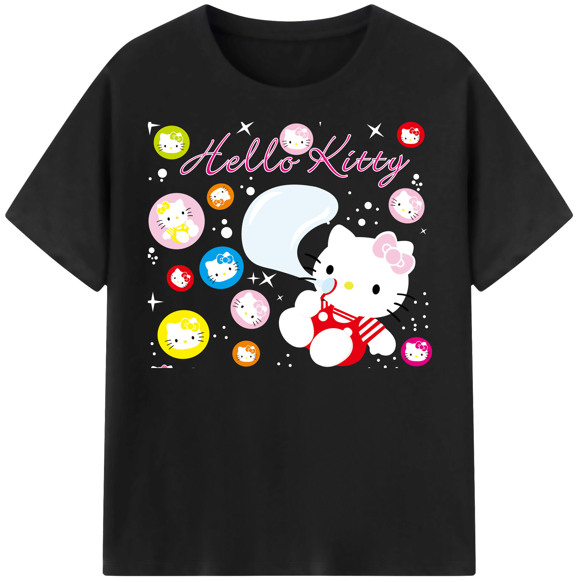 （画像用） Hello Kitty ハローキティ 綿100％半袖Tシャツ（フロントプリント）