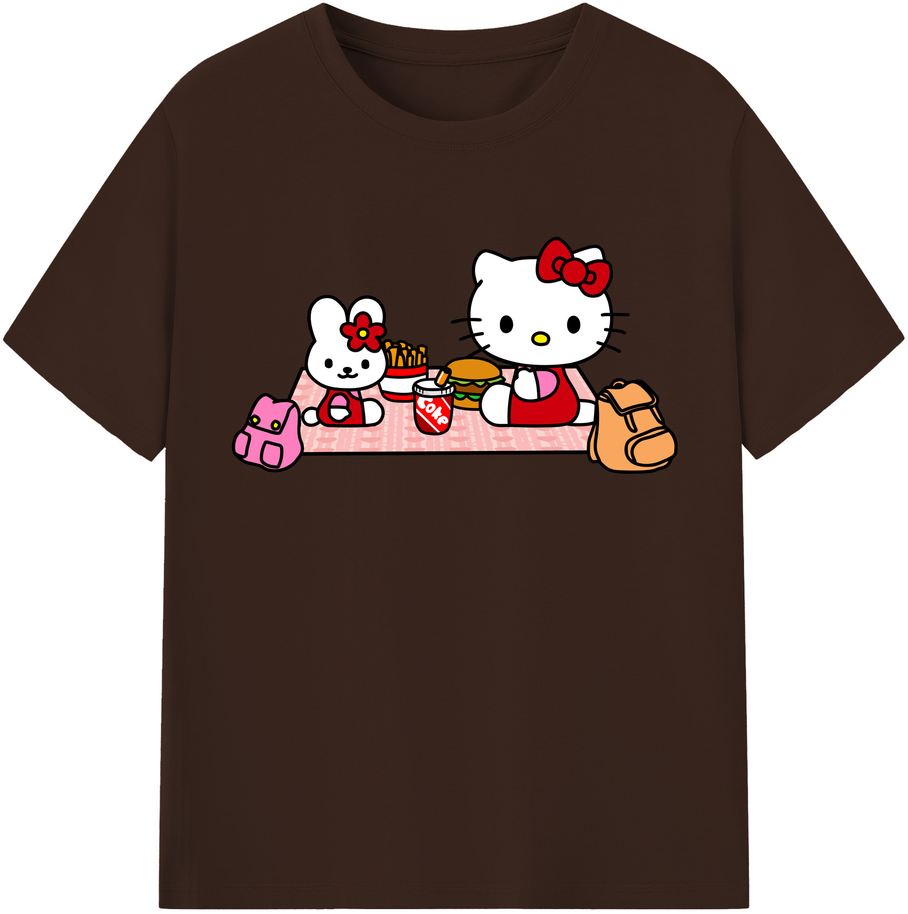 （画像用） Hello Kitty ハローキティ 綿100％半袖Tシャツ（フロントプリント）