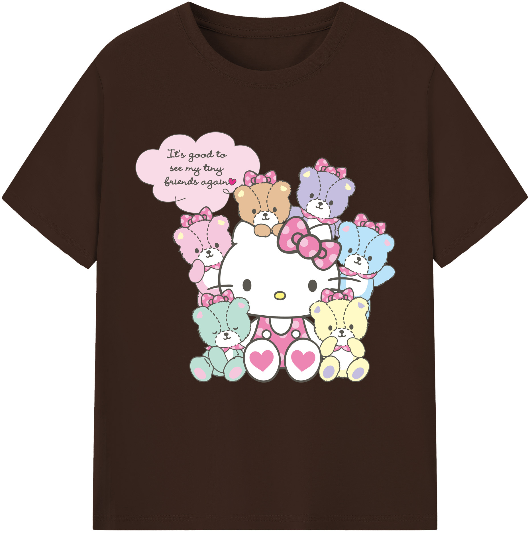 （画像用） Hello Kitty ハローキティ 綿100％半袖Tシャツ（フロントプリント）