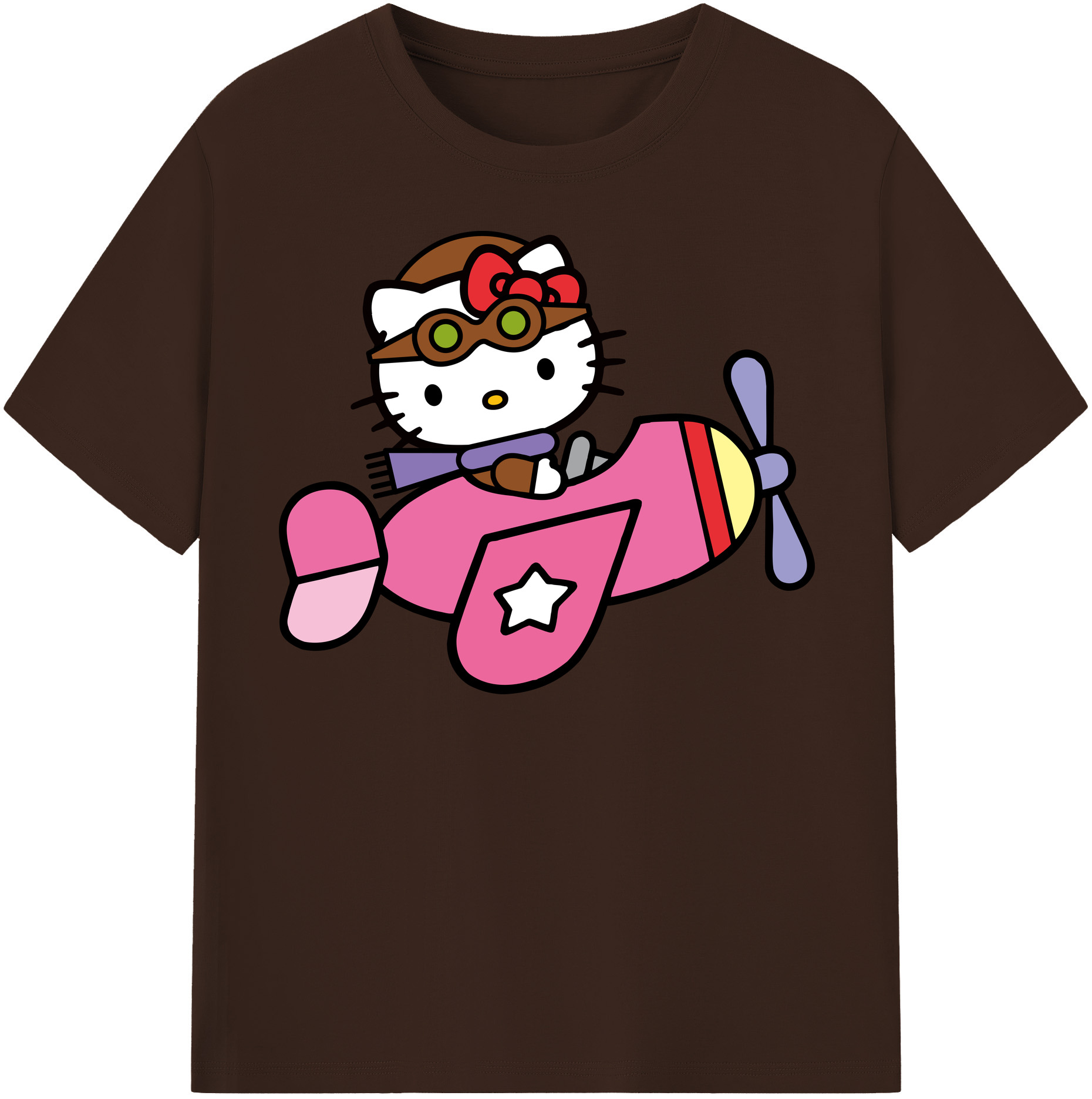 （画像用） Hello Kitty ハローキティ 綿100％半袖Tシャツ（フロントプリント）