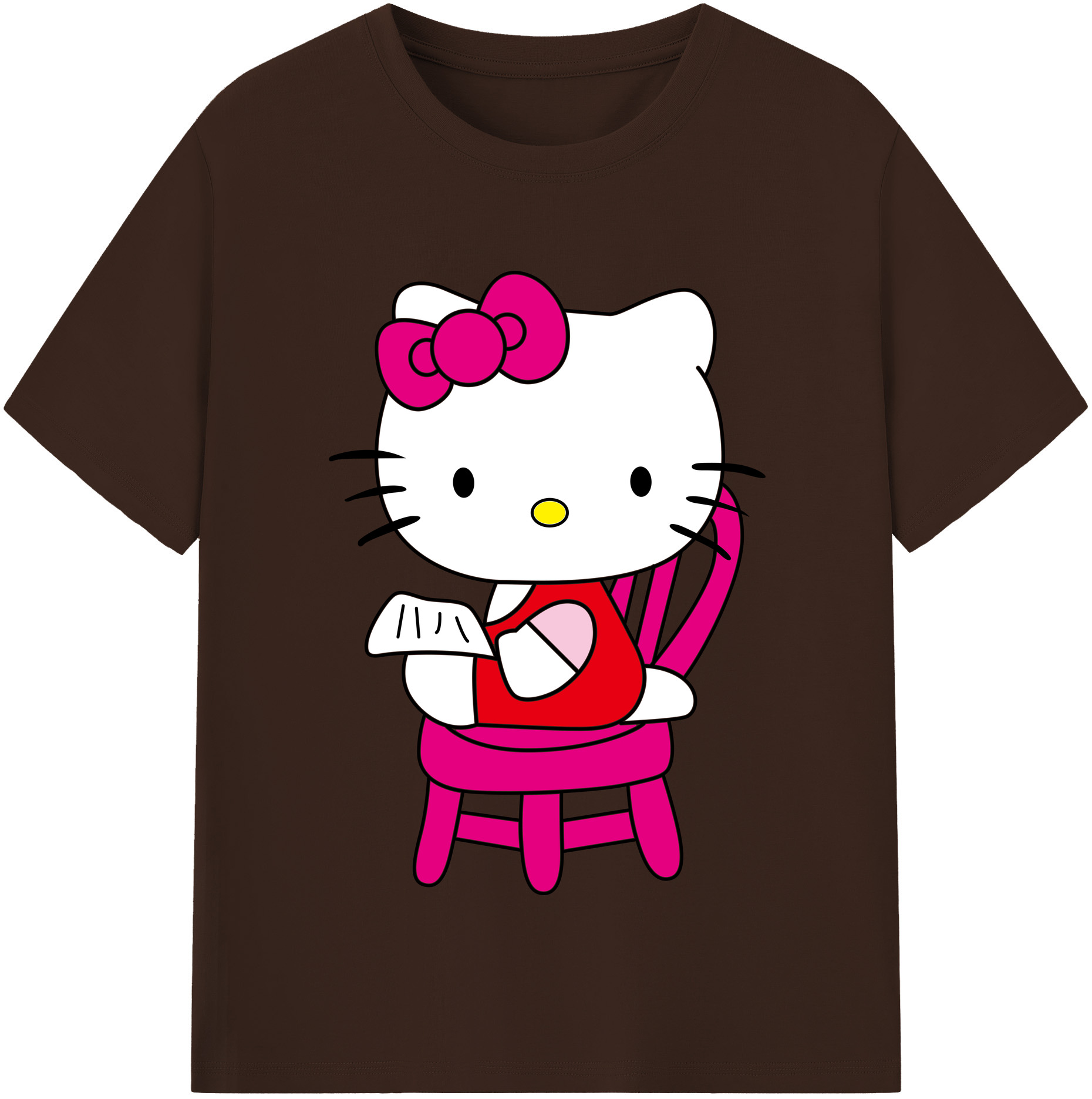 （画像用） Hello Kitty ハローキティ 綿100％半袖Tシャツ（フロントプリント）