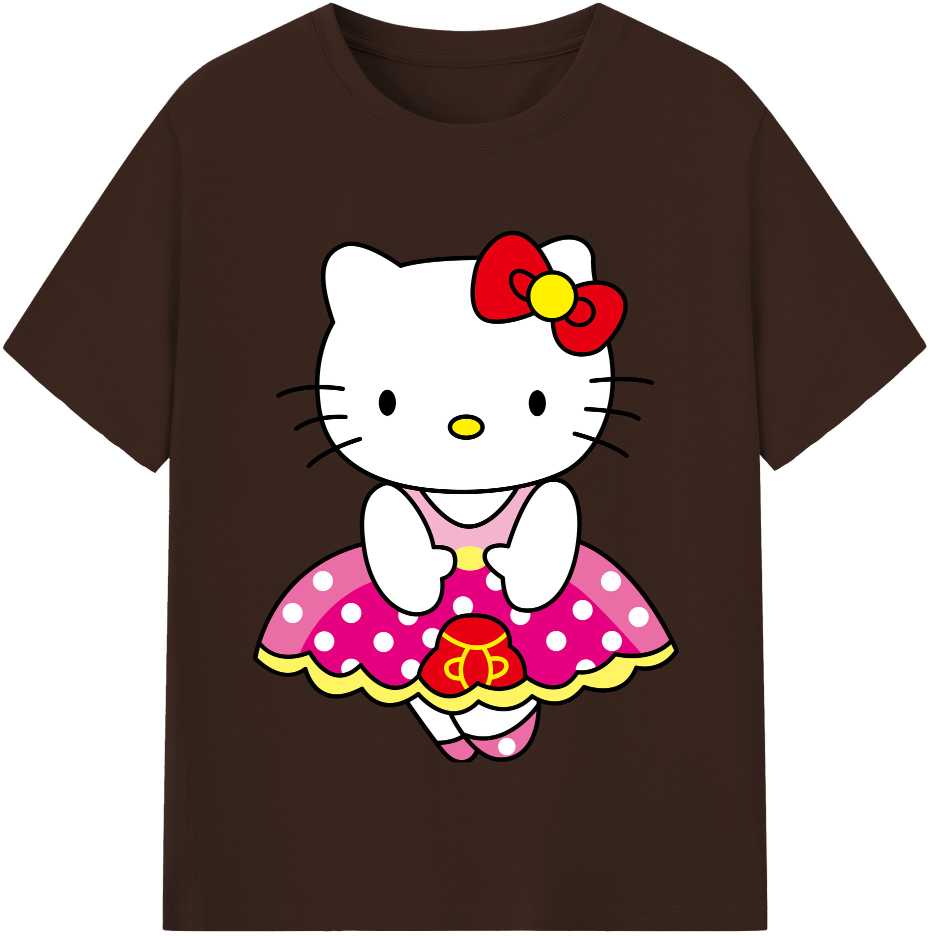（画像用） Hello Kitty ハローキティ 綿100％半袖Tシャツ（フロントプリント）