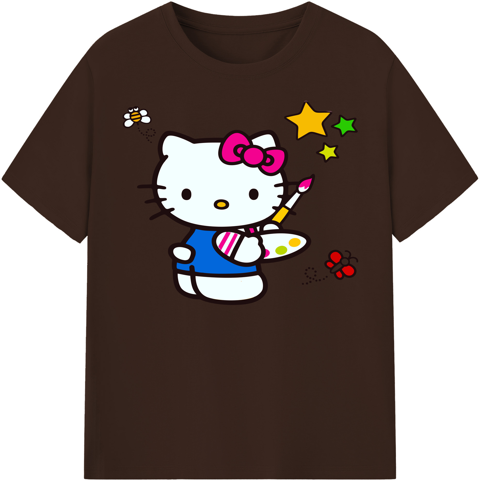 （画像用） Hello Kitty ハローキティ 綿100％半袖Tシャツ（フロントプリント）