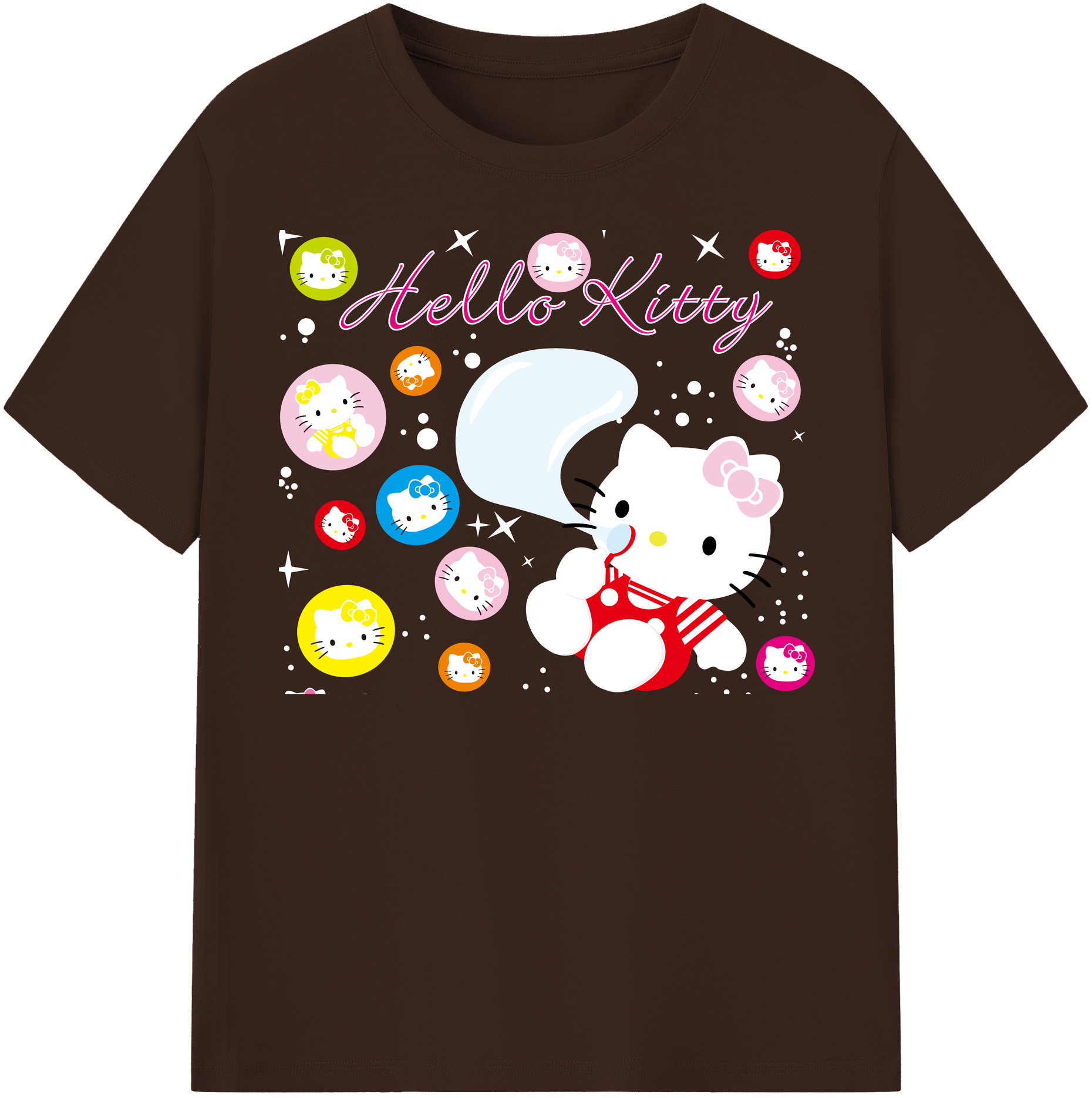 （画像用） Hello Kitty ハローキティ 綿100％半袖Tシャツ（フロントプリント）