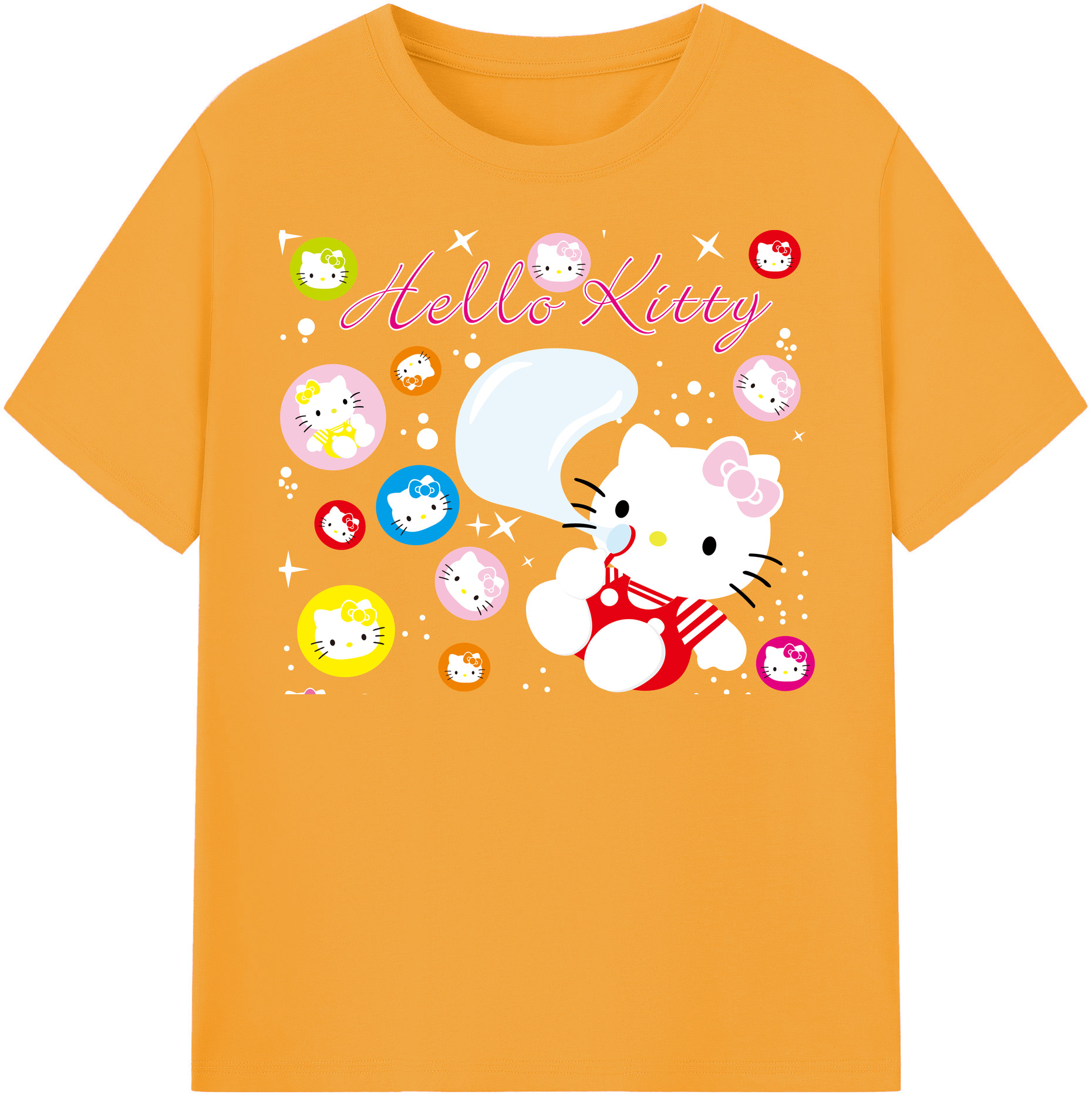 （画像用） Hello Kitty ハローキティ 綿100％半袖Tシャツ（フロントプリント）