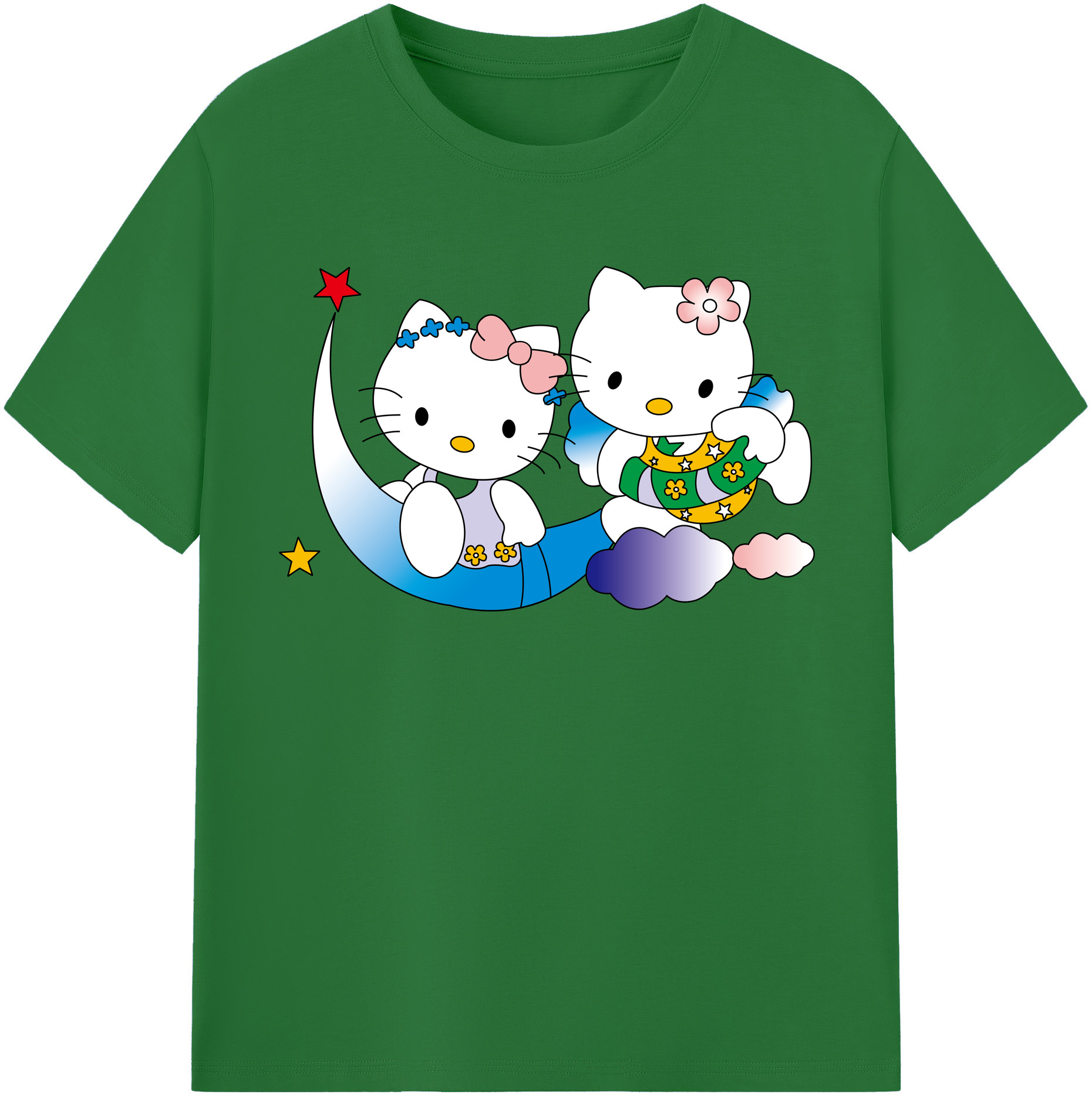 （画像用） Hello Kitty ハローキティ 綿100％半袖Tシャツ（フロントプリント）