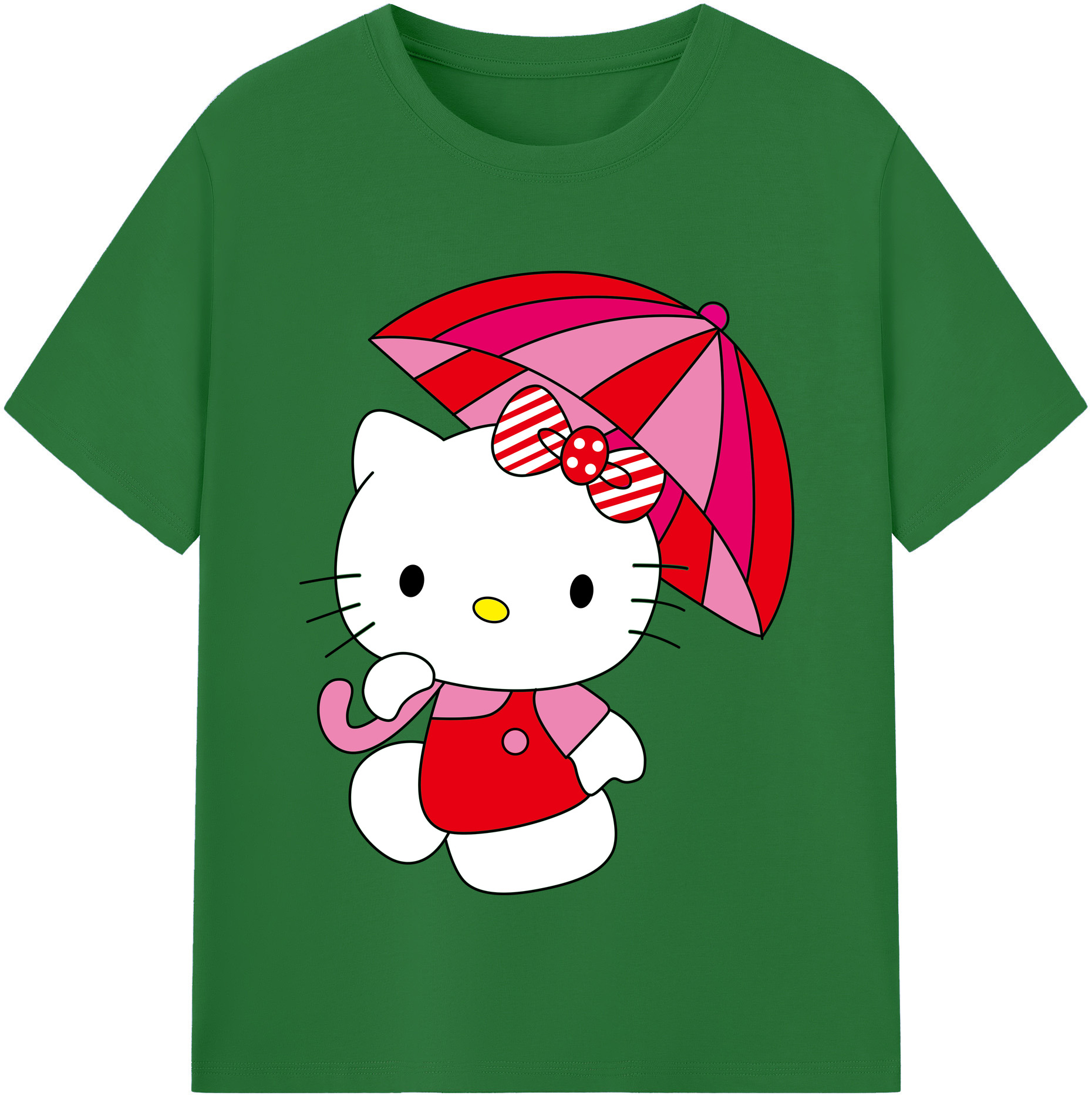 （画像用） Hello Kitty ハローキティ 綿100％半袖Tシャツ（フロントプリント）