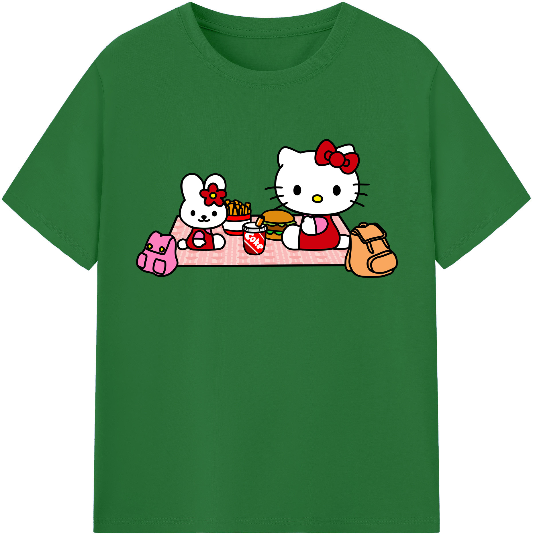 （画像用） Hello Kitty ハローキティ 綿100％半袖Tシャツ（フロントプリント）