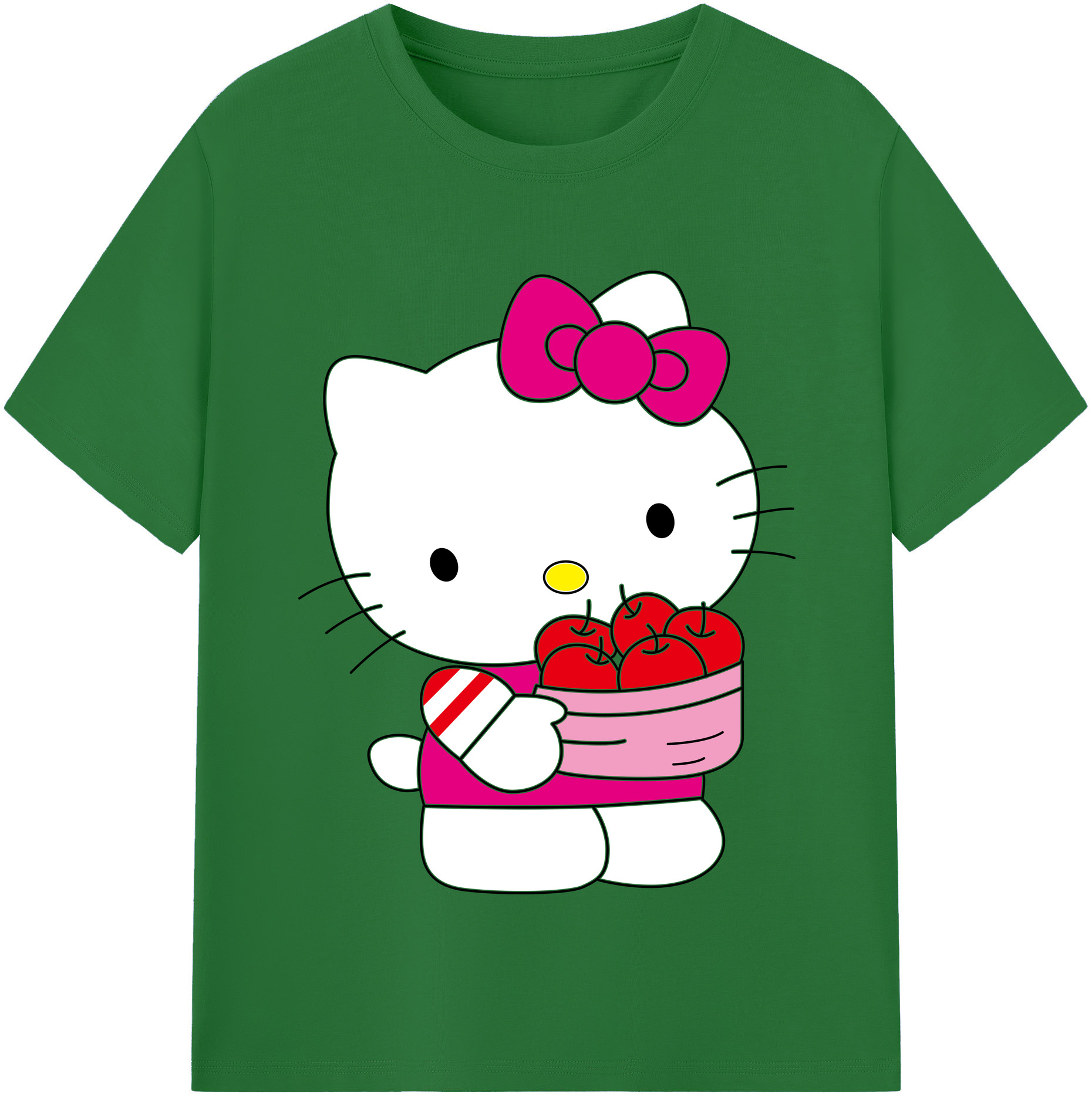 （画像用） Hello Kitty ハローキティ 綿100％半袖Tシャツ（フロントプリント）