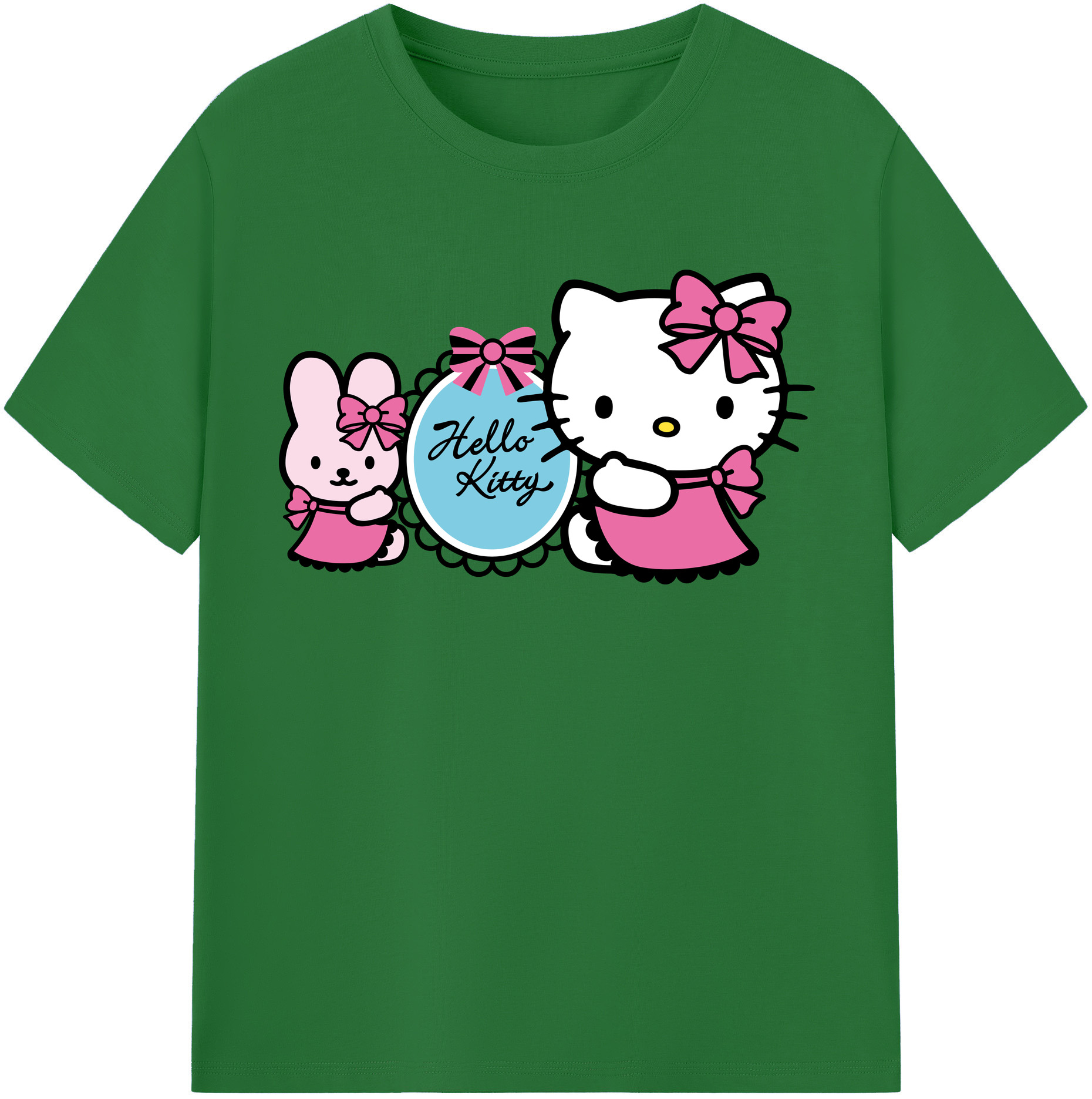 （画像用） Hello Kitty ハローキティ 綿100％半袖Tシャツ（フロントプリント）