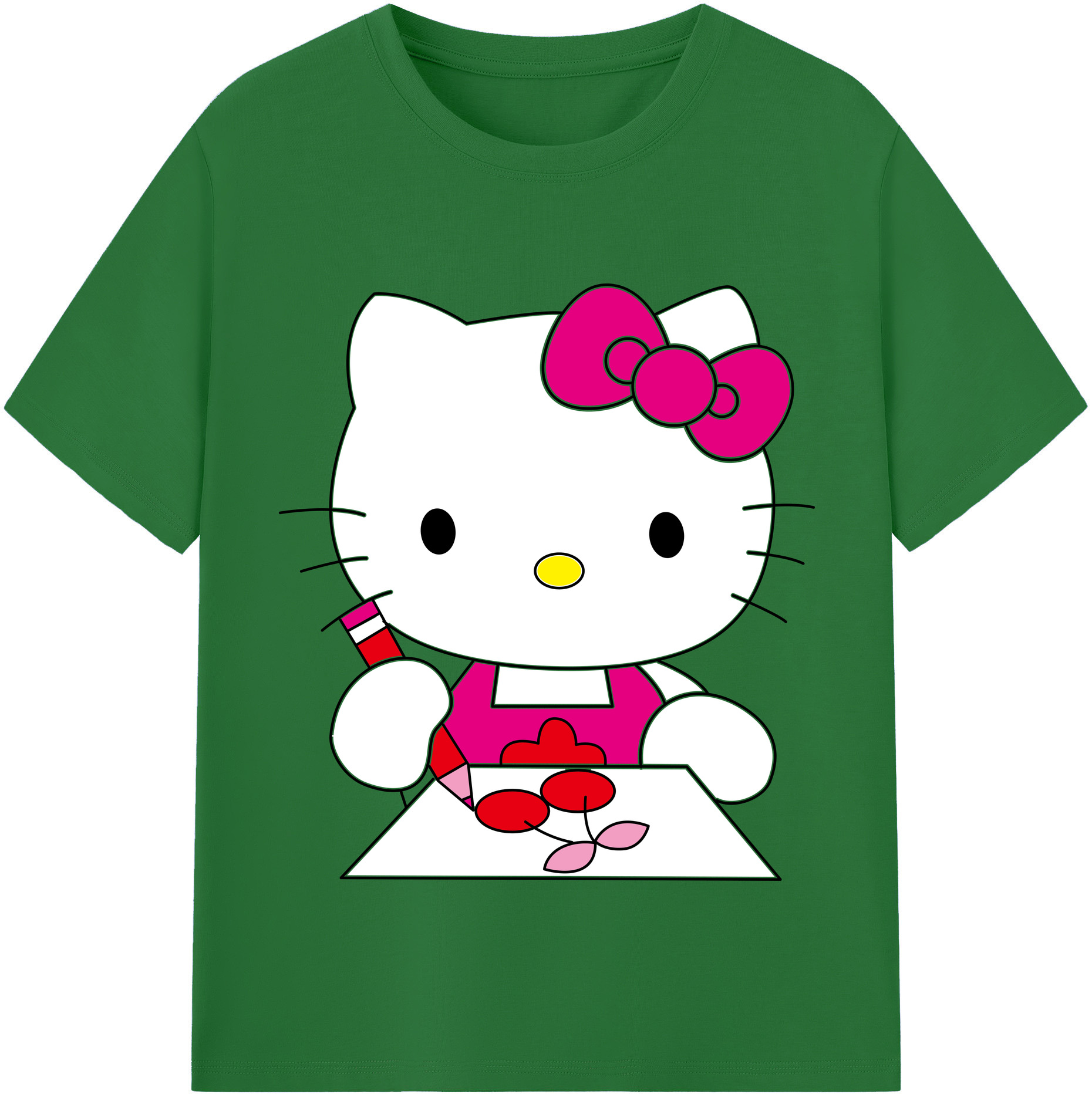 （画像用） Hello Kitty ハローキティ 綿100％半袖Tシャツ（フロントプリント）