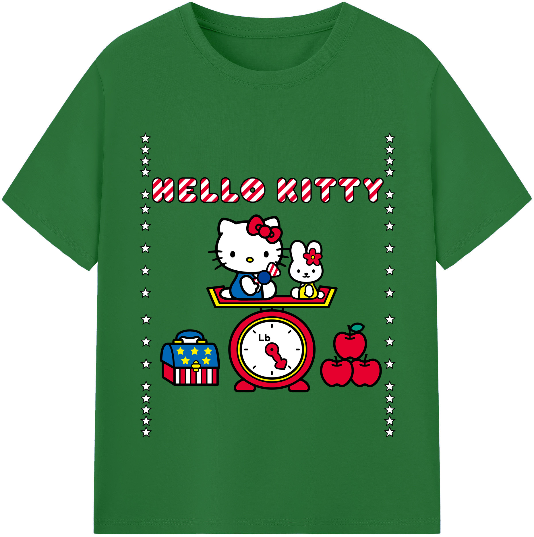（画像用） Hello Kitty ハローキティ 綿100％半袖Tシャツ（フロントプリント）