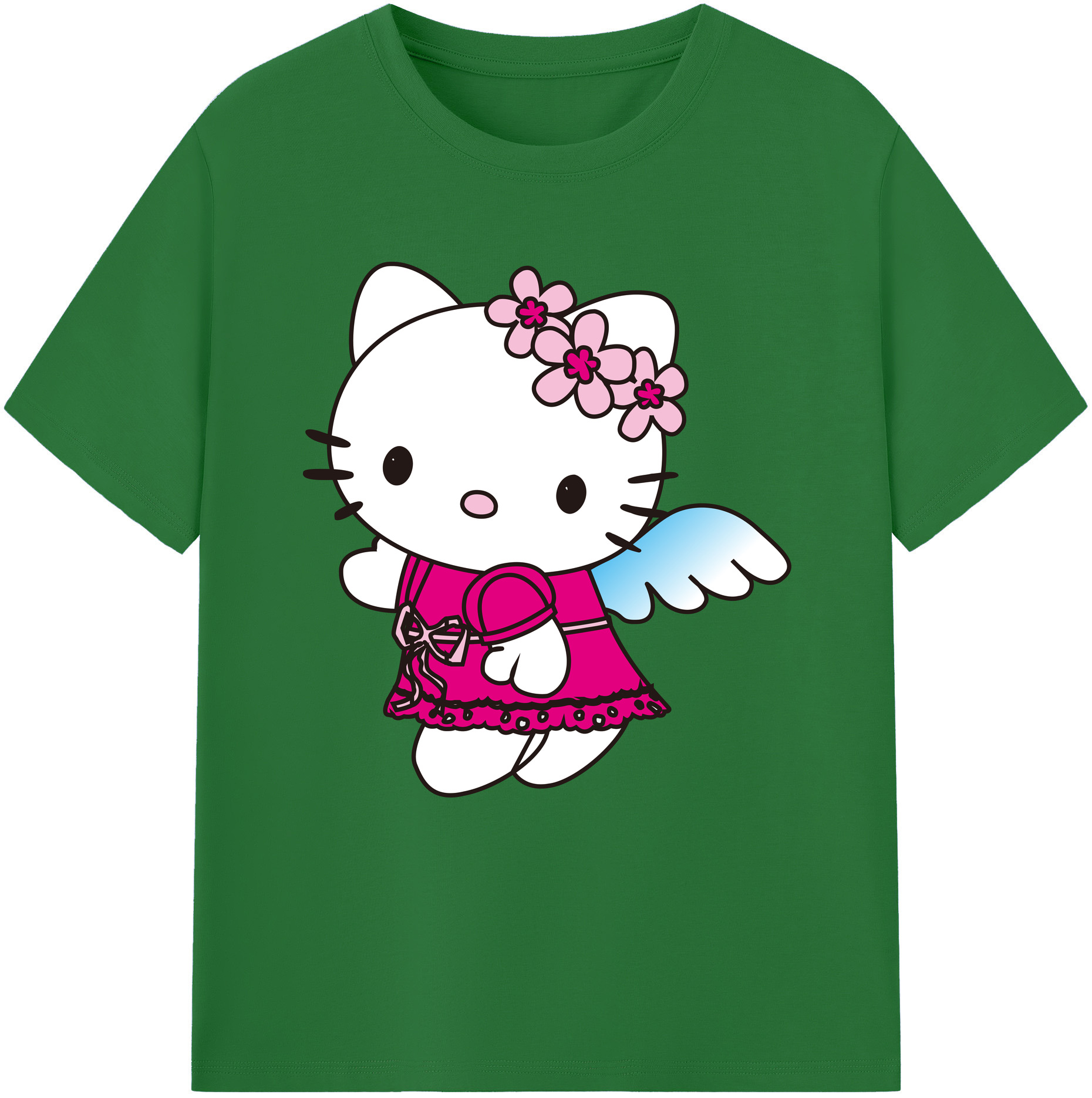 （画像用） Hello Kitty ハローキティ 綿100％半袖Tシャツ（フロントプリント）