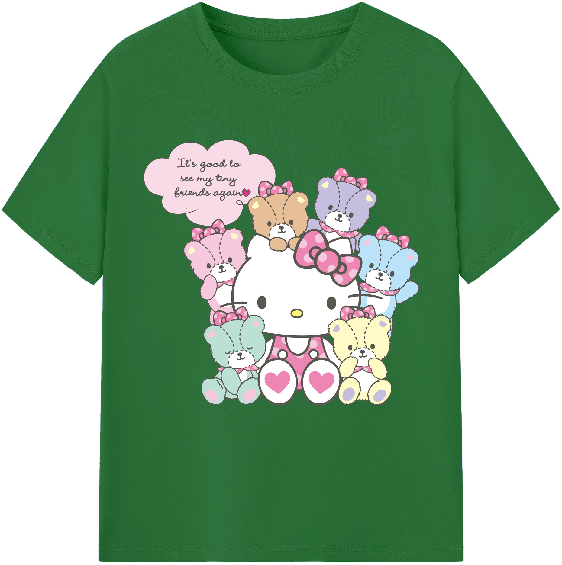 （画像用） Hello Kitty ハローキティ 綿100％半袖Tシャツ（フロントプリント）