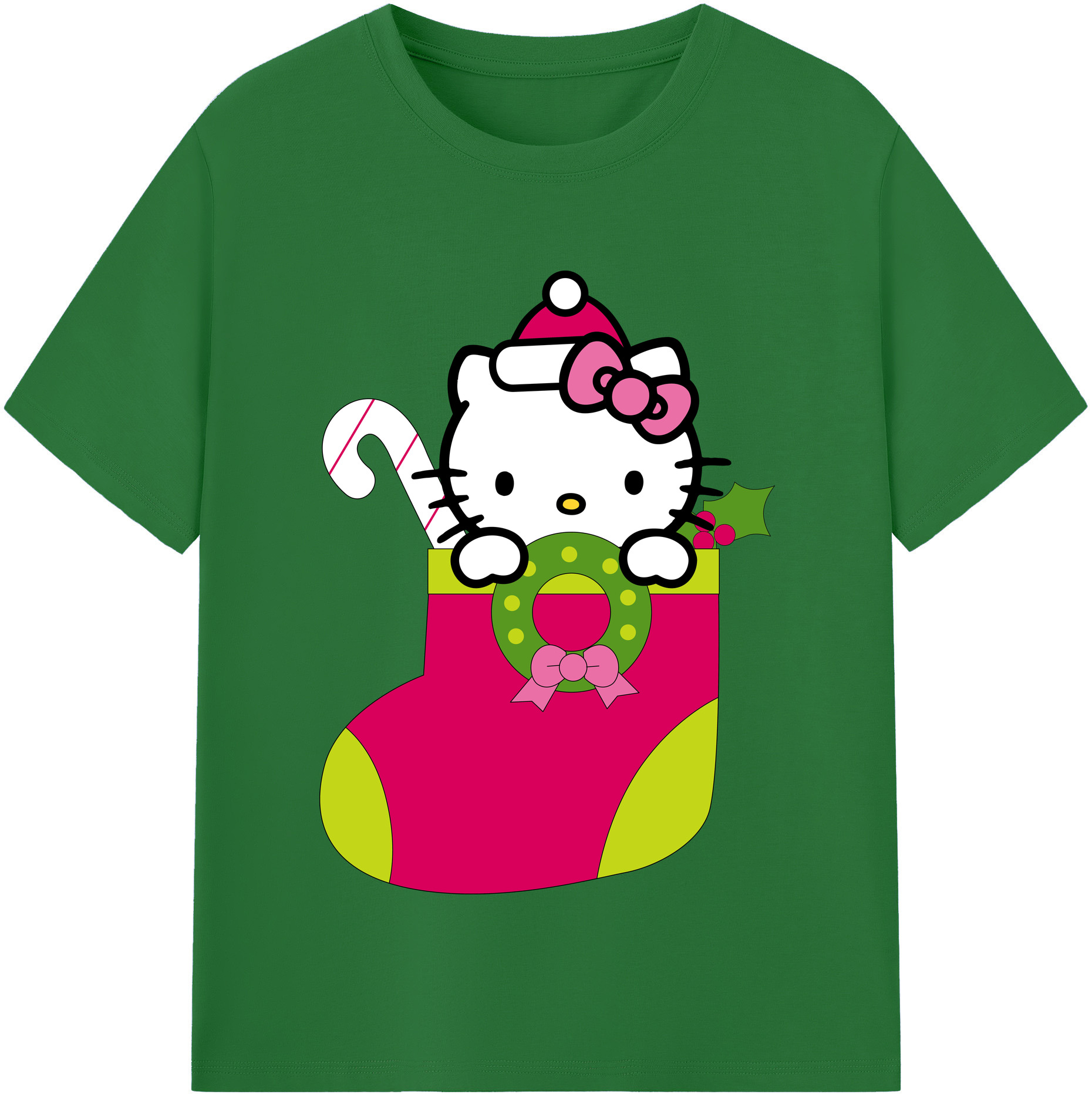 （画像用） Hello Kitty ハローキティ 綿100％半袖Tシャツ（フロントプリント）