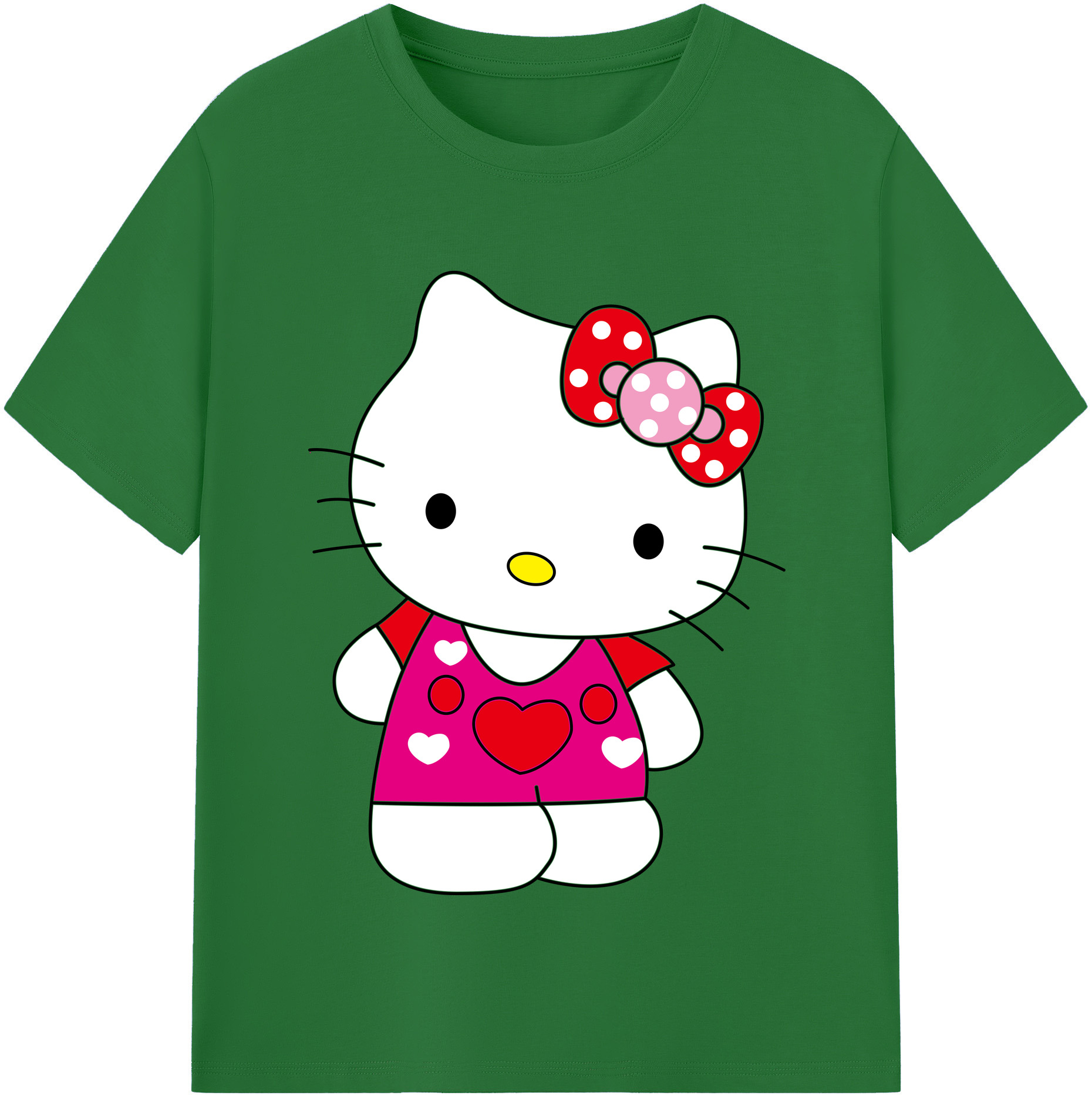 （画像用） Hello Kitty ハローキティ 綿100％半袖Tシャツ（フロントプリント）
