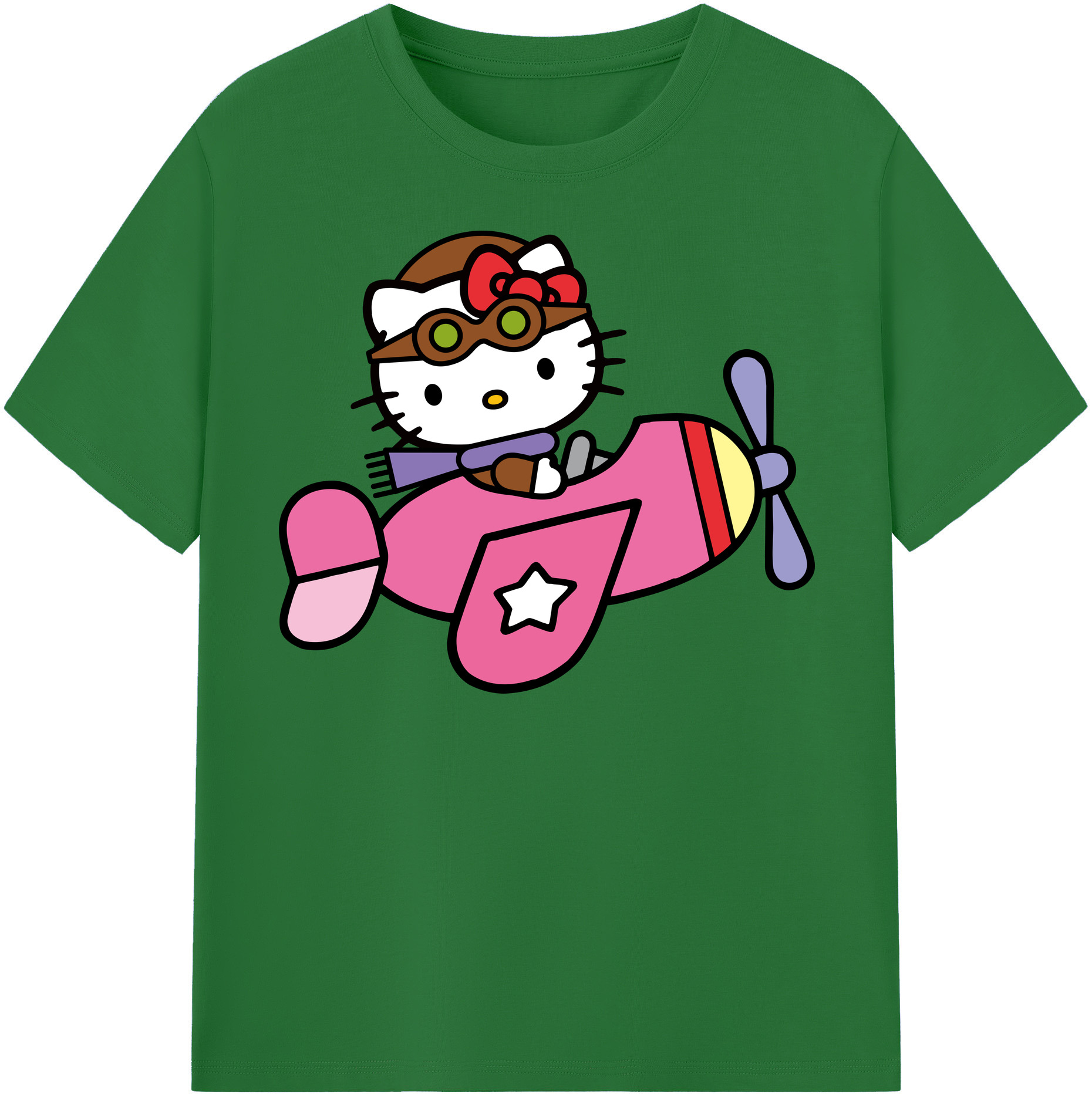 （画像用） Hello Kitty ハローキティ 綿100％半袖Tシャツ（フロントプリント）