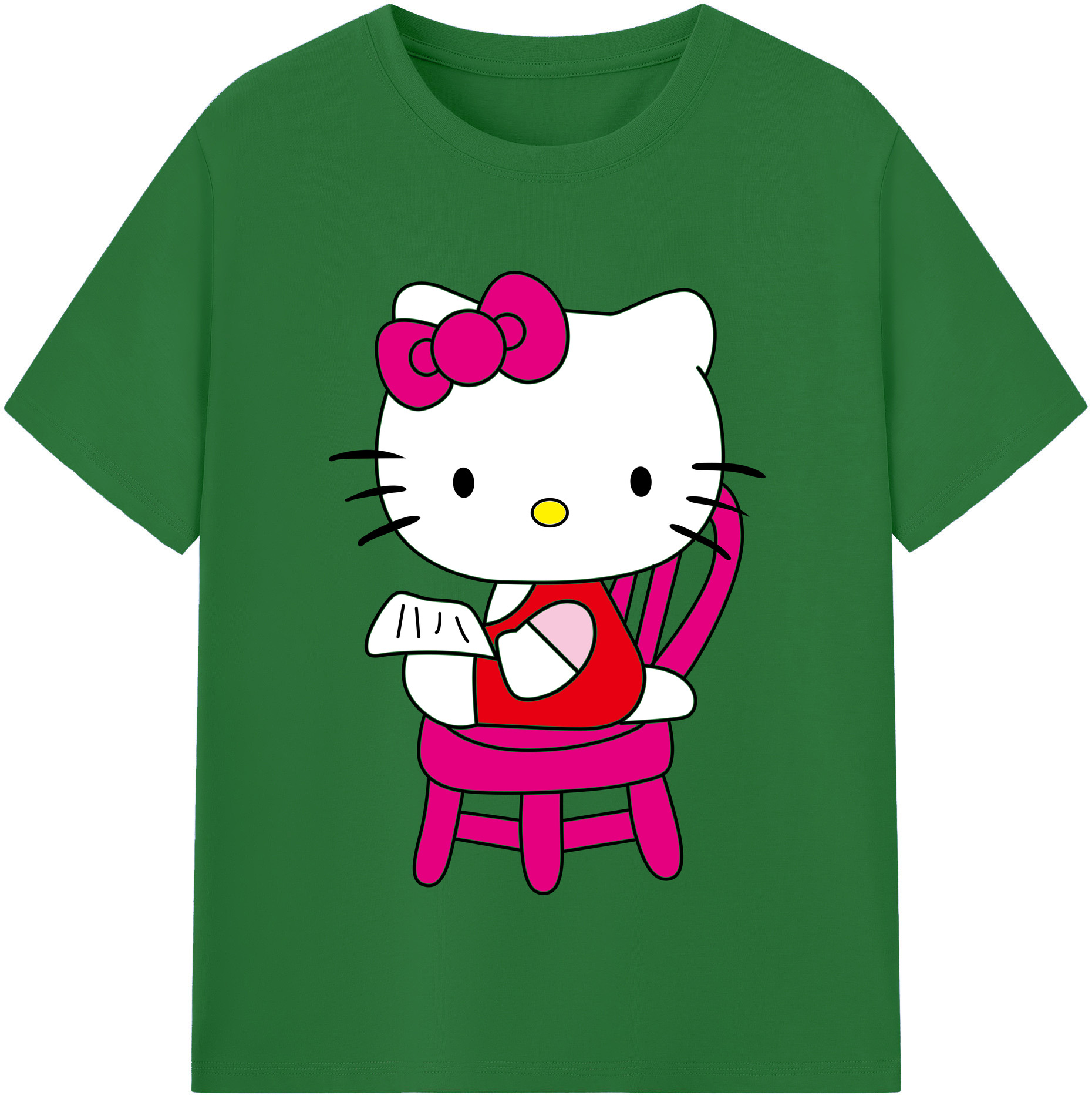 （画像用） Hello Kitty ハローキティ 綿100％半袖Tシャツ（フロントプリント）
