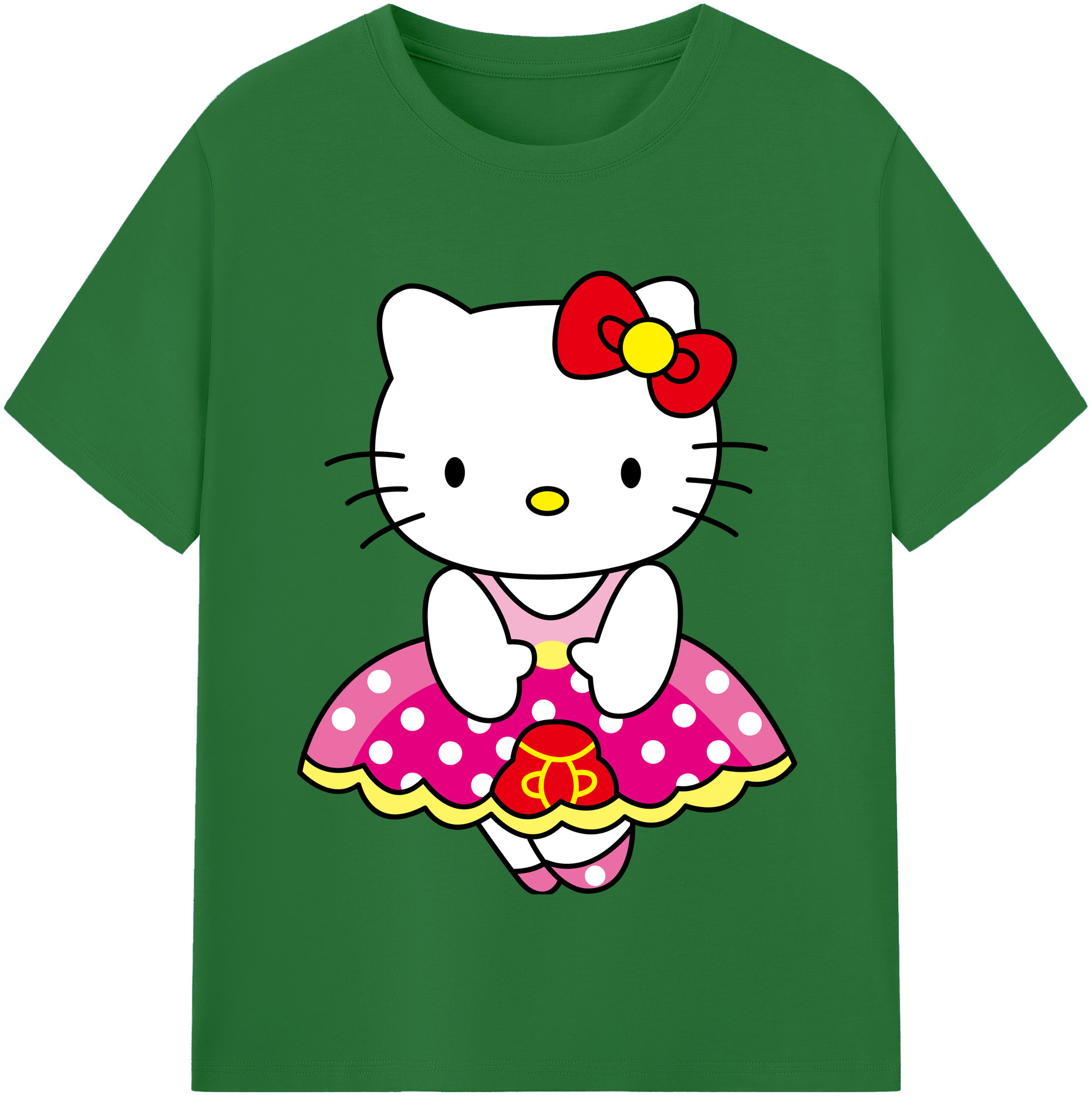 （画像用） Hello Kitty ハローキティ 綿100％半袖Tシャツ（フロントプリント）