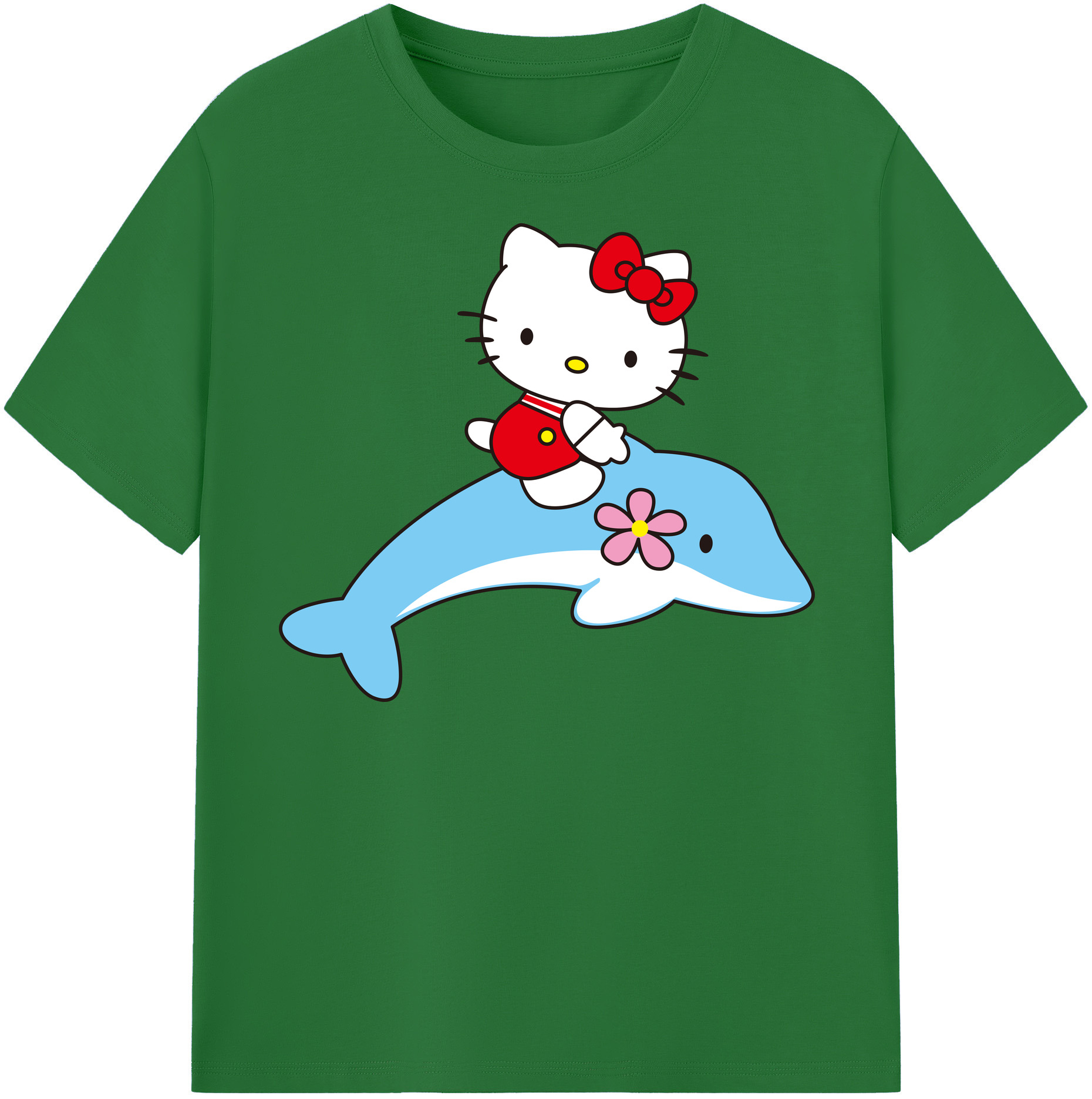 （画像用） Hello Kitty ハローキティ 綿100％半袖Tシャツ（フロントプリント）