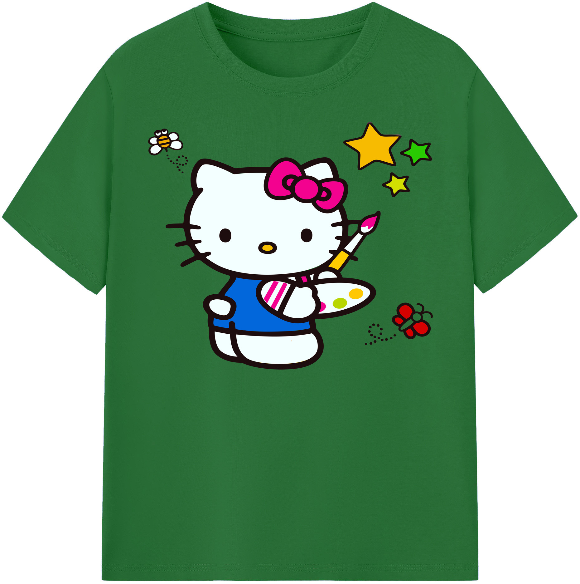 （画像用） Hello Kitty ハローキティ 綿100％半袖Tシャツ（フロントプリント）