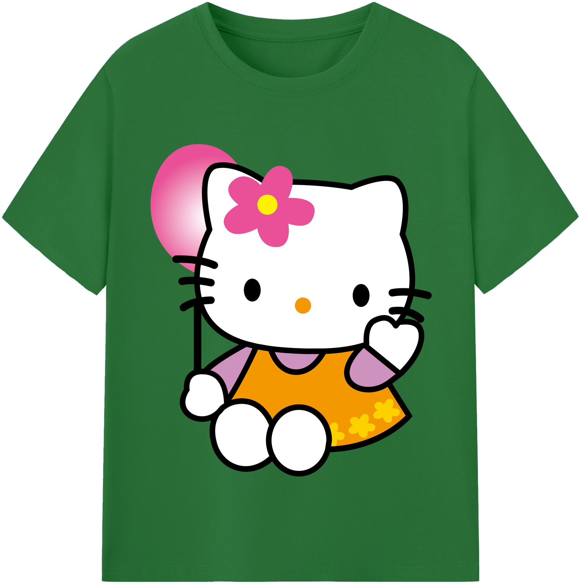 （画像用） Hello Kitty ハローキティ 綿100％半袖Tシャツ（フロントプリント）