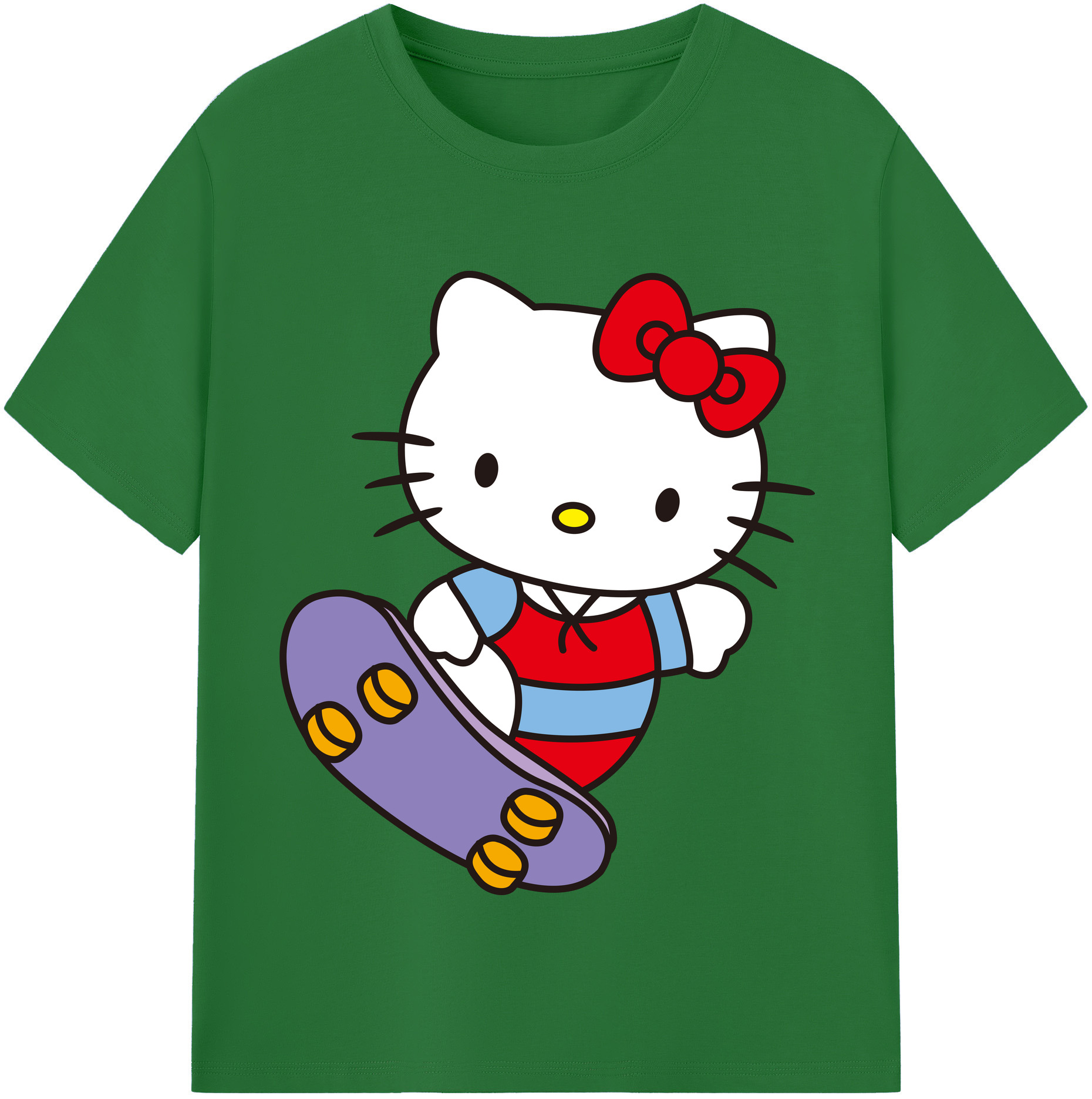 （画像用） Hello Kitty ハローキティ 綿100％半袖Tシャツ（フロントプリント）