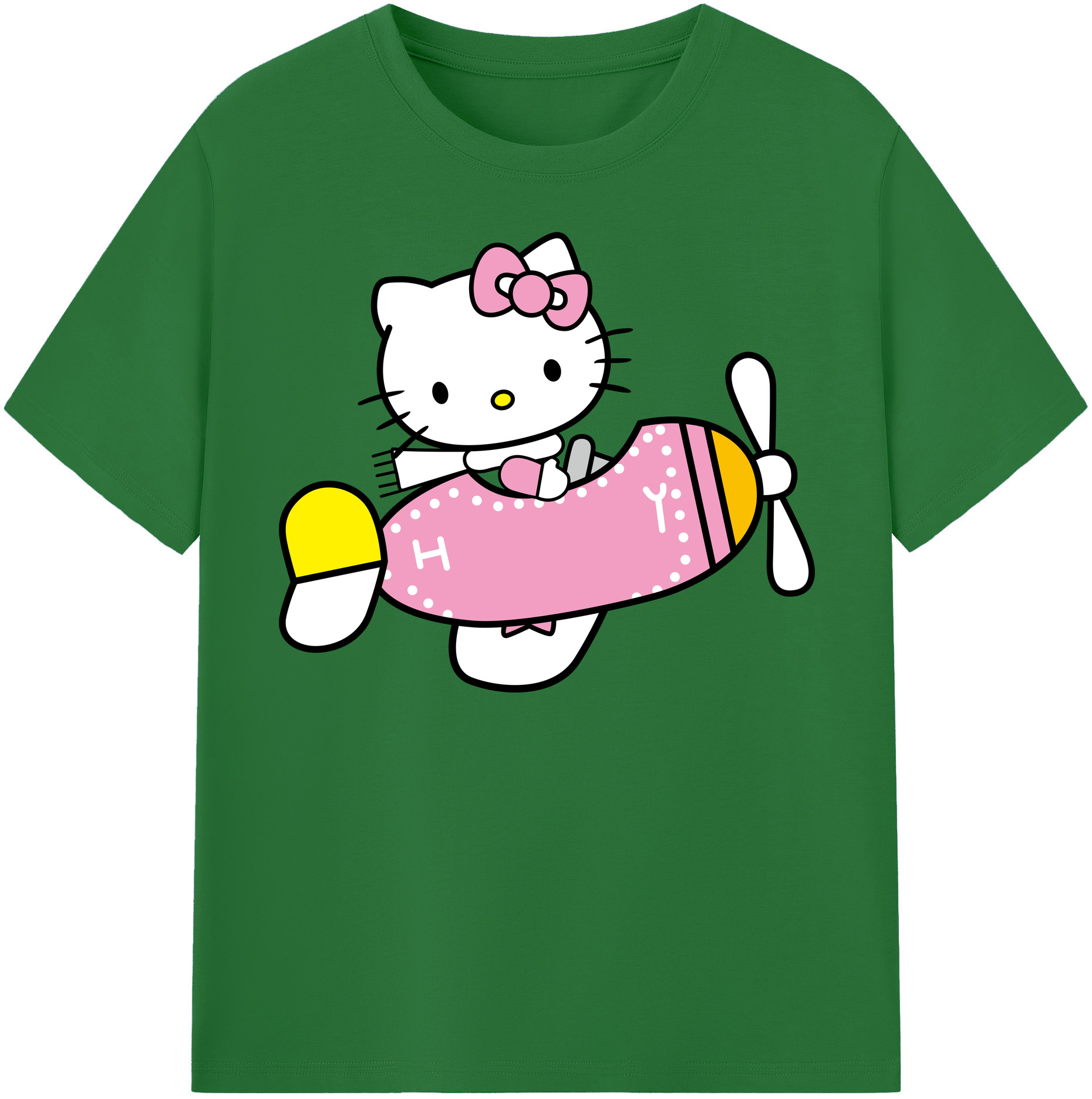 （画像用） Hello Kitty ハローキティ 綿100％半袖Tシャツ（フロントプリント）