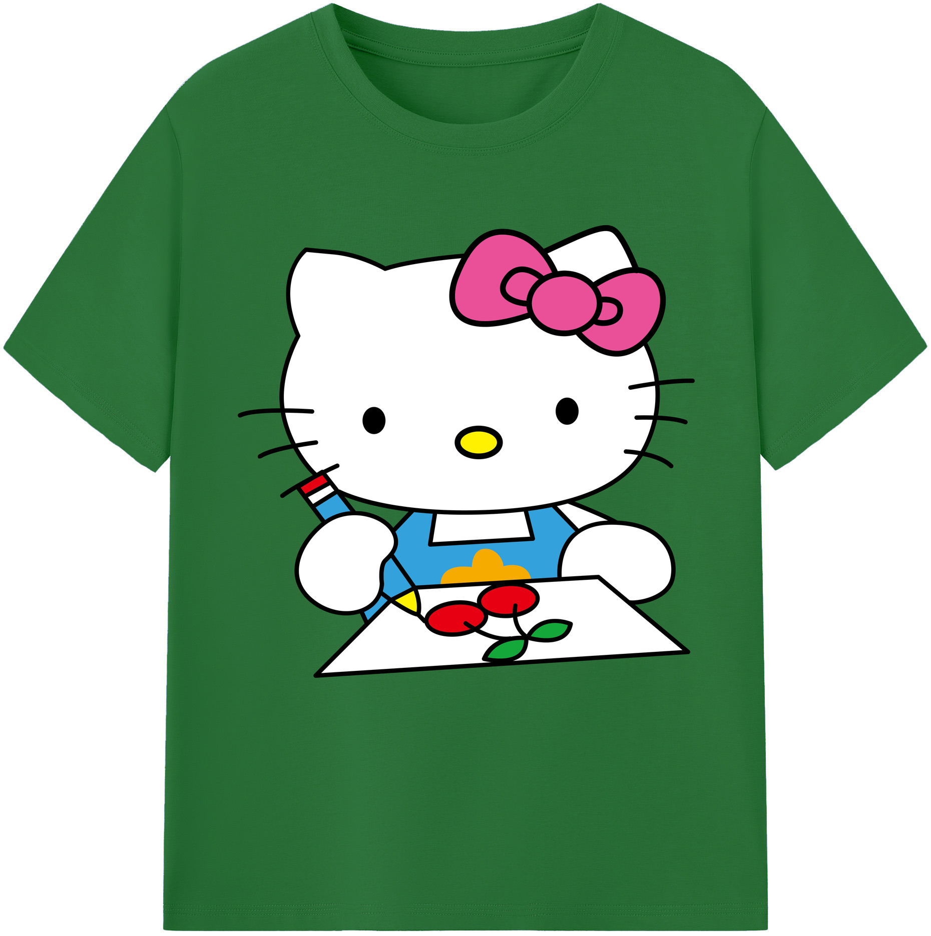 （画像用） Hello Kitty ハローキティ 綿100％半袖Tシャツ（フロントプリント）