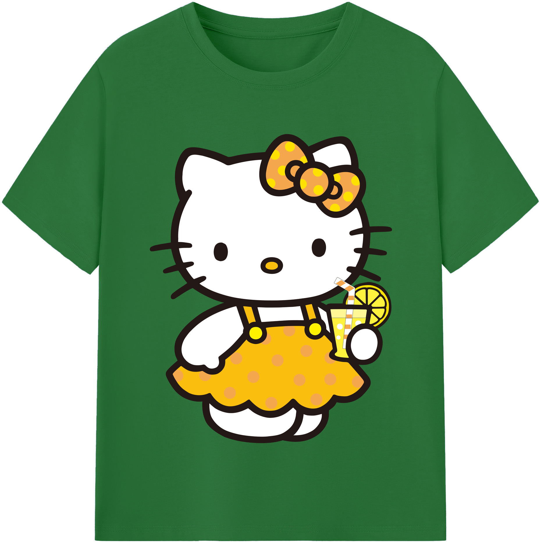 （画像用） Hello Kitty ハローキティ 綿100％半袖Tシャツ（フロントプリント）