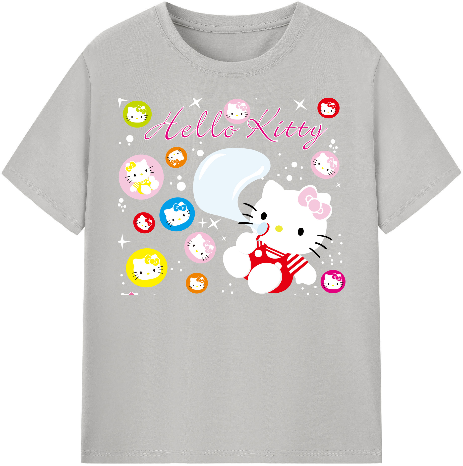 （画像用） Hello Kitty ハローキティ 綿100％半袖Tシャツ（フロントプリント）