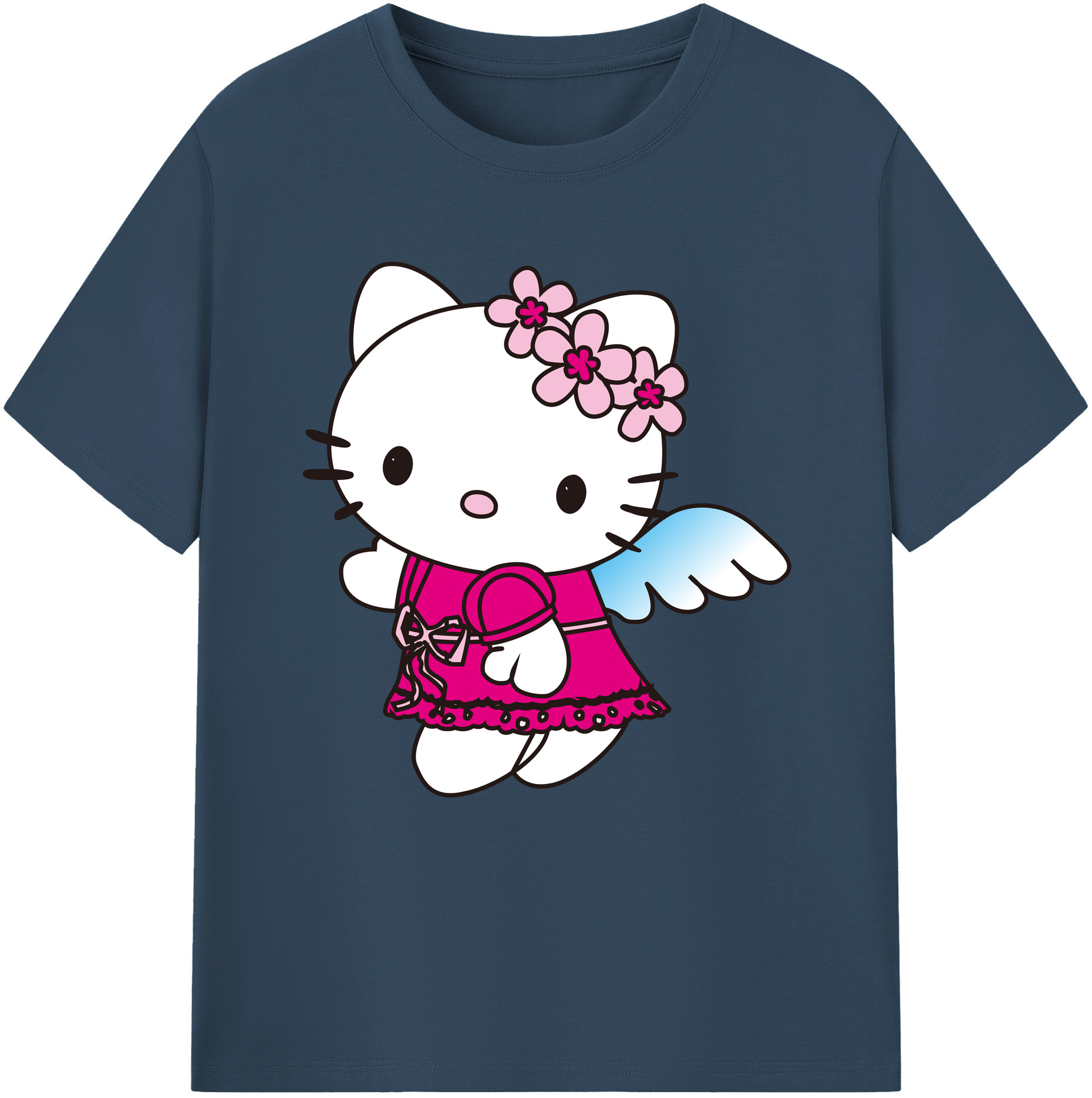 （画像用） Hello Kitty ハローキティ 綿100％半袖Tシャツ（フロントプリント）